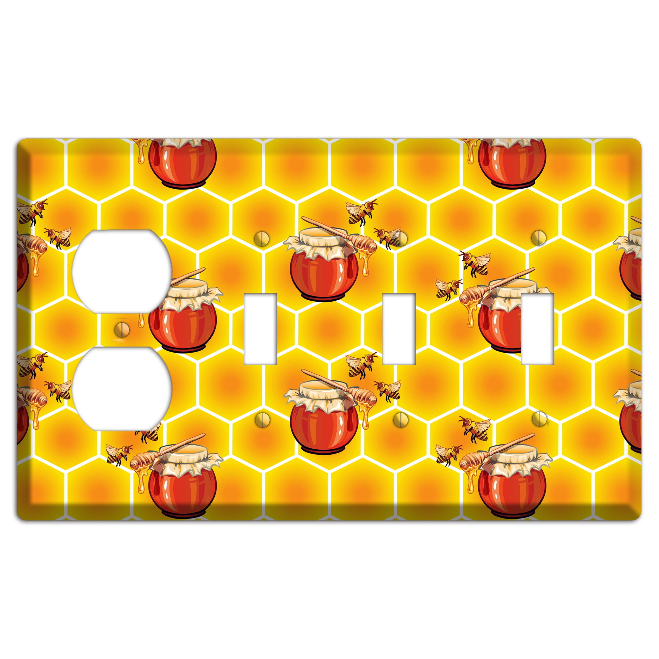 Harvest Season Repeating Duplex / 3 Toggle Wallplate