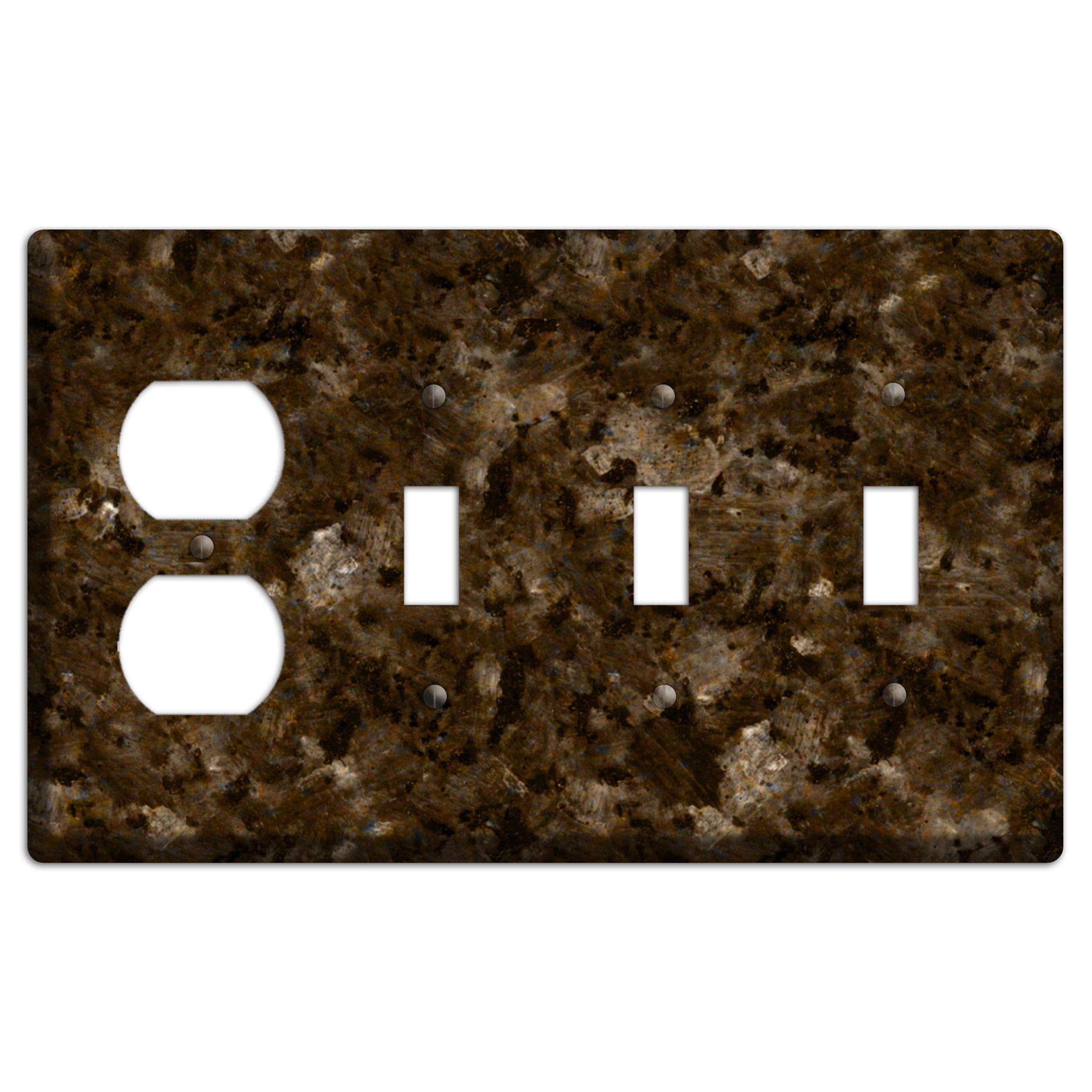 Tropical Brown Granite Duplex / 3 Toggle Wallplate