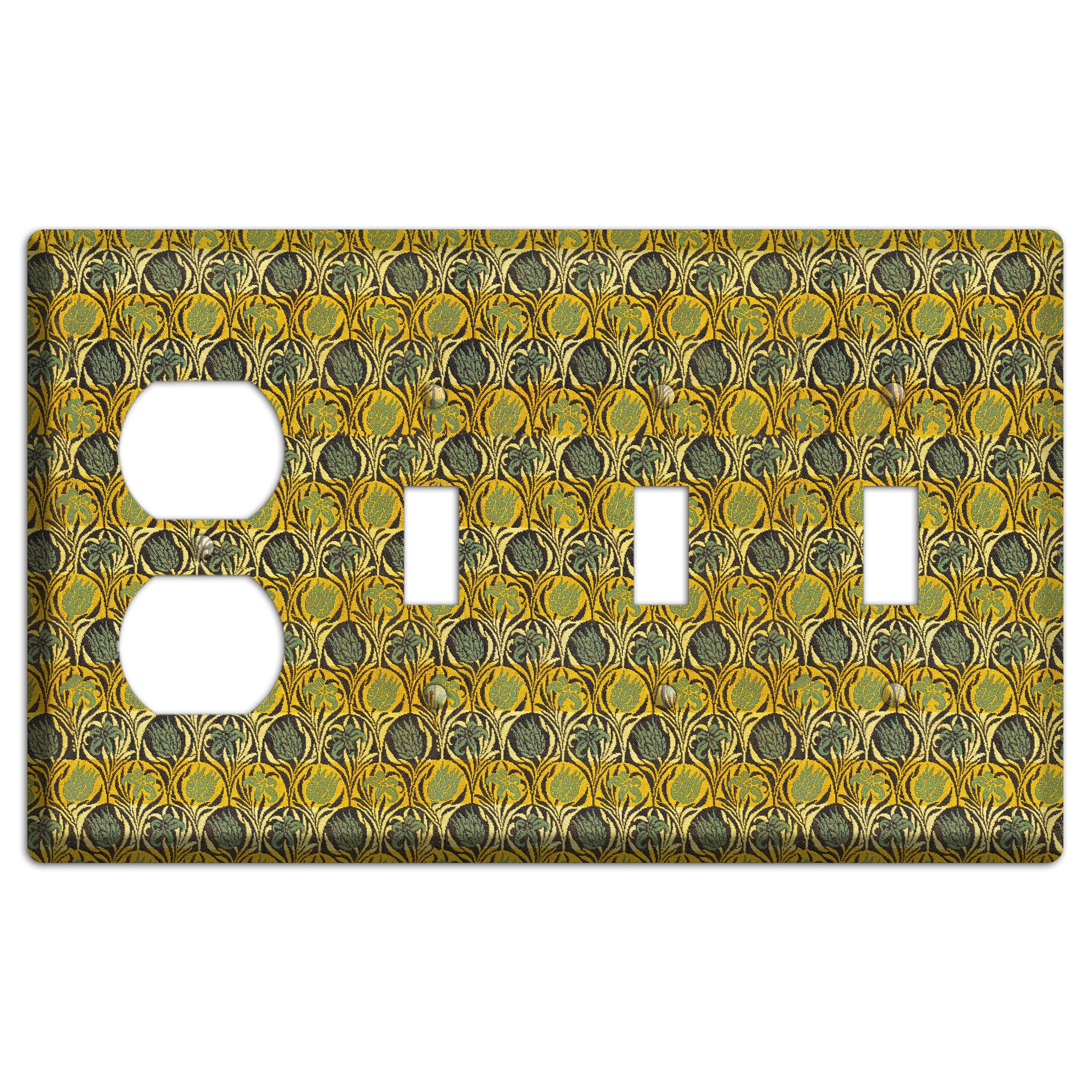 Honeycomb Bloom Duplex / 3 Toggle Wallplate