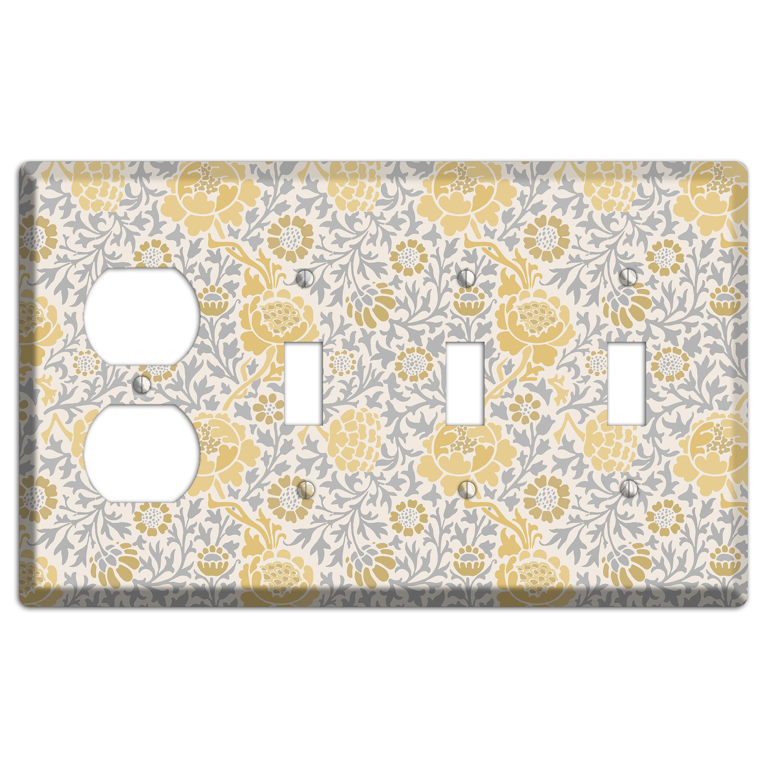 Dandelion Charm Duplex / 3 Toggle Wallplate