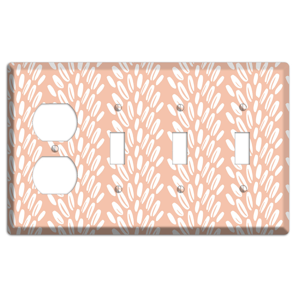 Harvest Plume Rise Duplex / 3 Toggle Wallplate