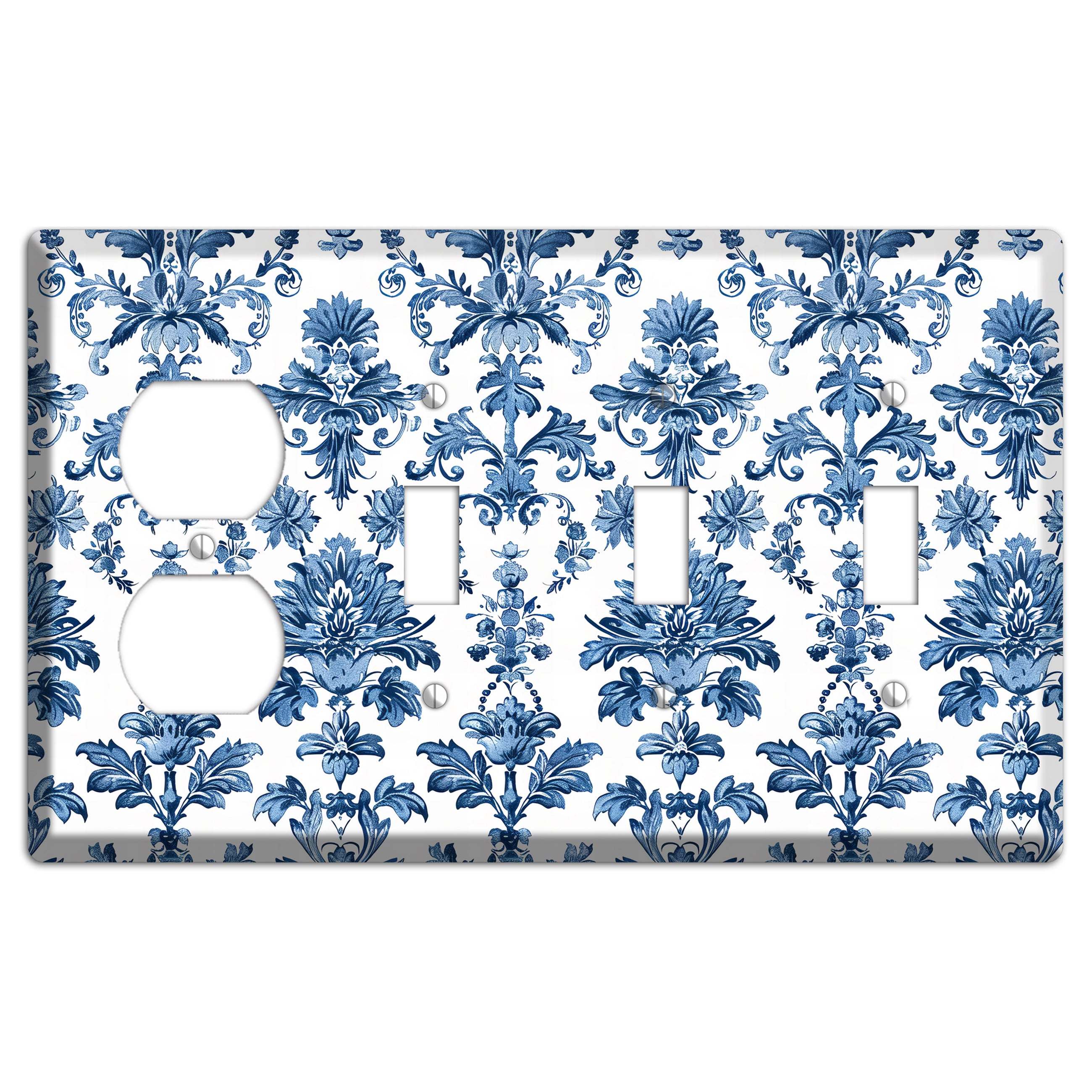 Damask Reverie Duplex / 3 Toggle Wallplate