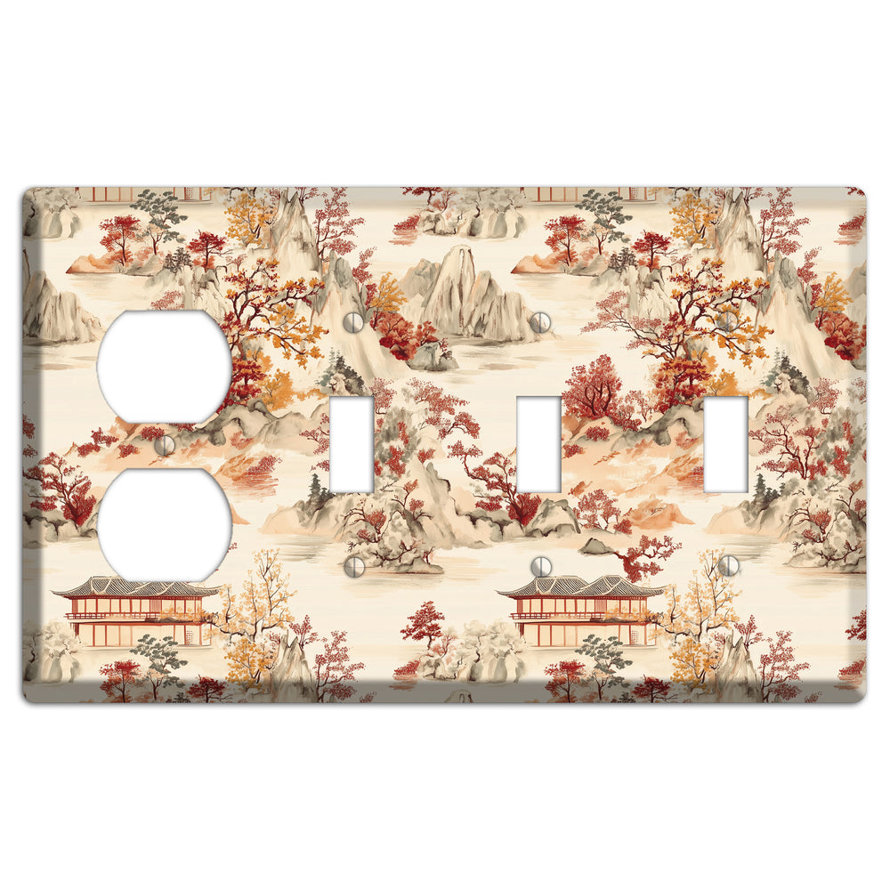 Mountain Autumn Reverie Duplex / 3 Toggle Wallplate