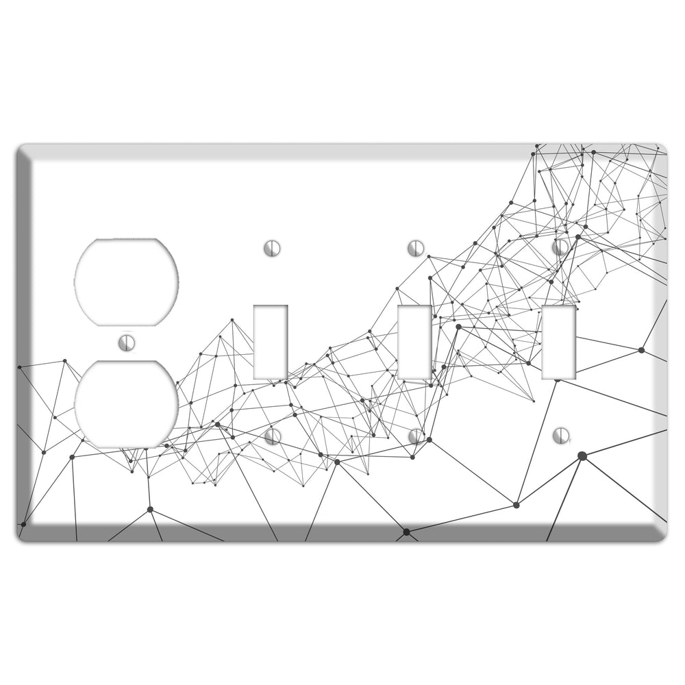 Fractured Cartography Duplex / 3 Toggle Wallplate
