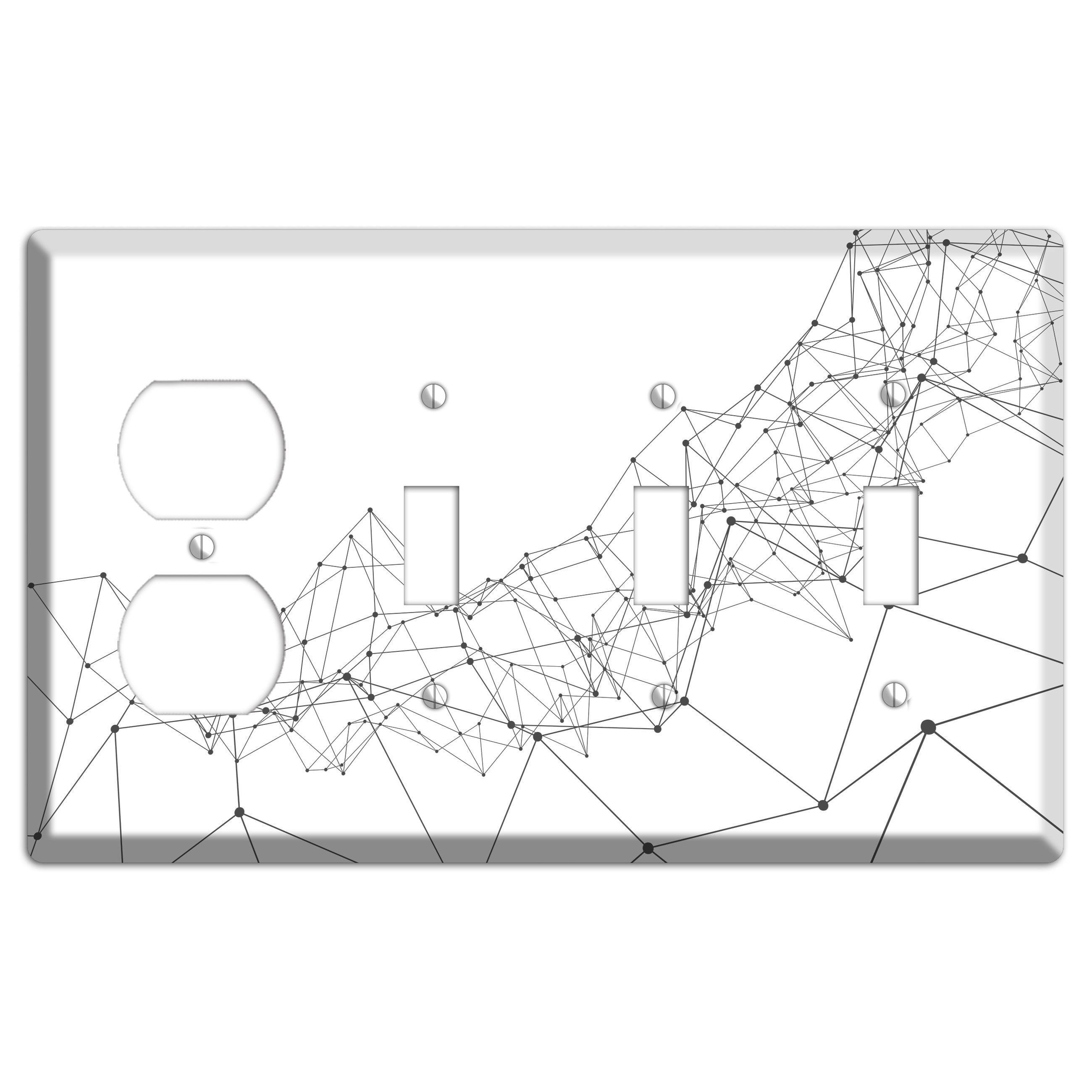 Fractured Cartography Duplex / 3 Toggle Wallplate