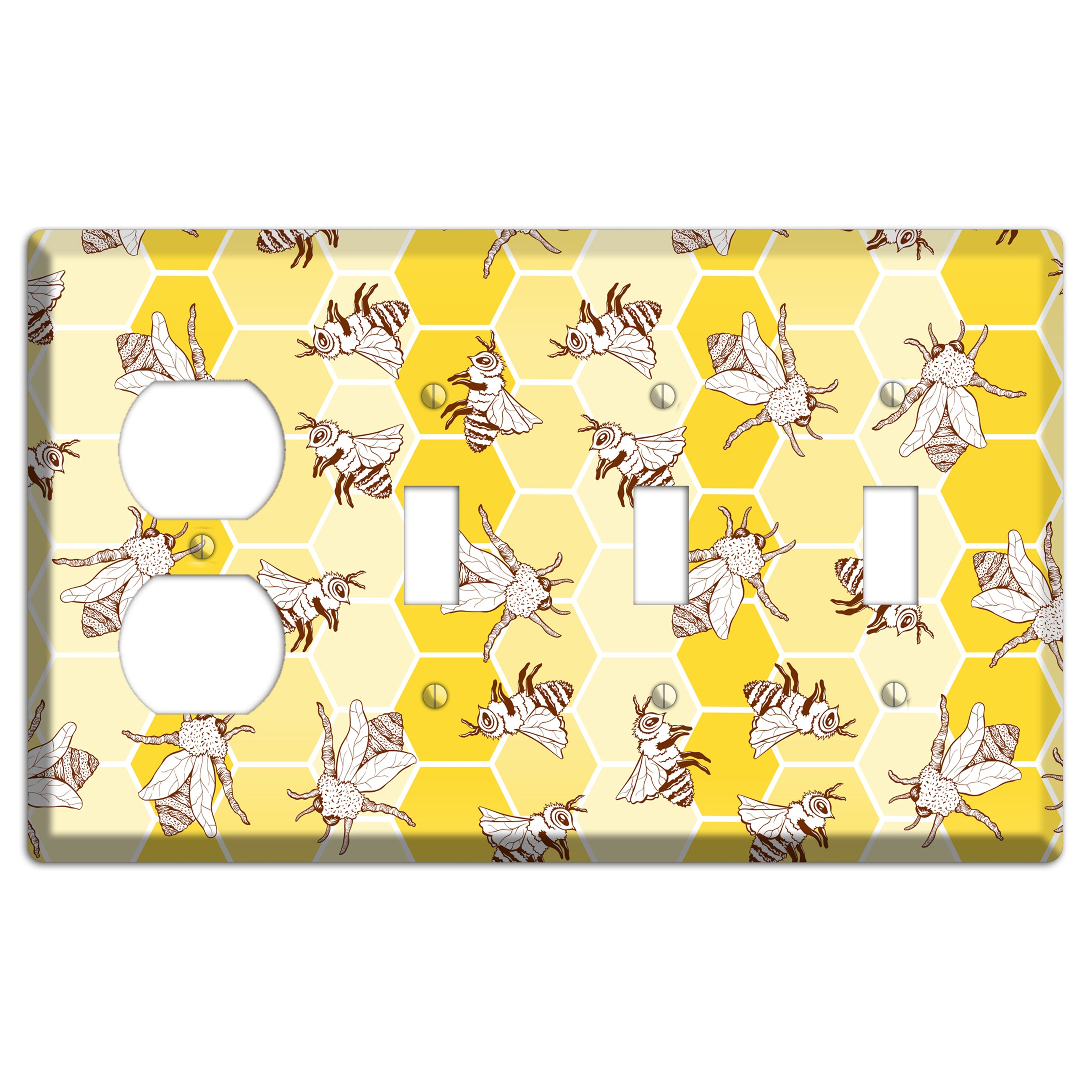 Hive & Wing Duplex / 3 Toggle Wallplate