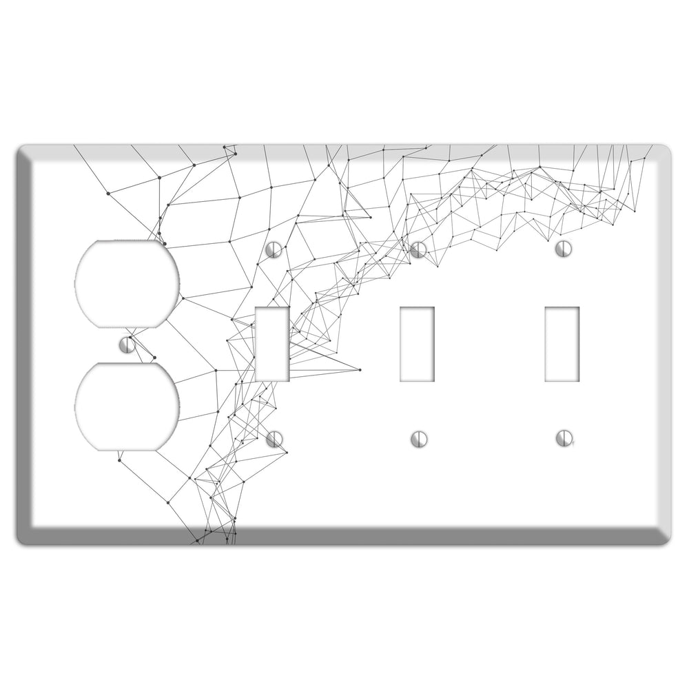 Neural Drift Lines Duplex / 3 Toggle Wallplate