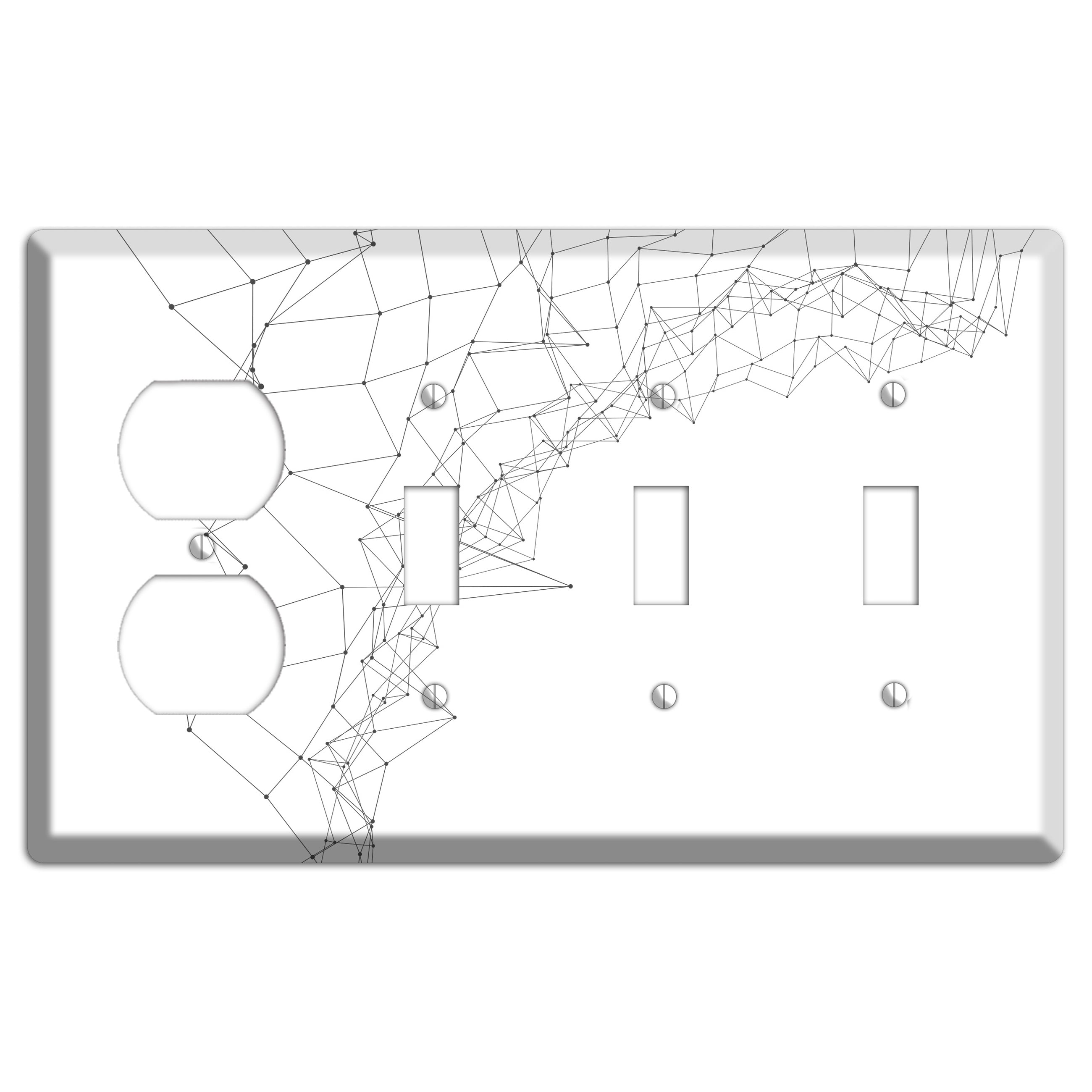 Neural Drift Lines Duplex / 3 Toggle Wallplate