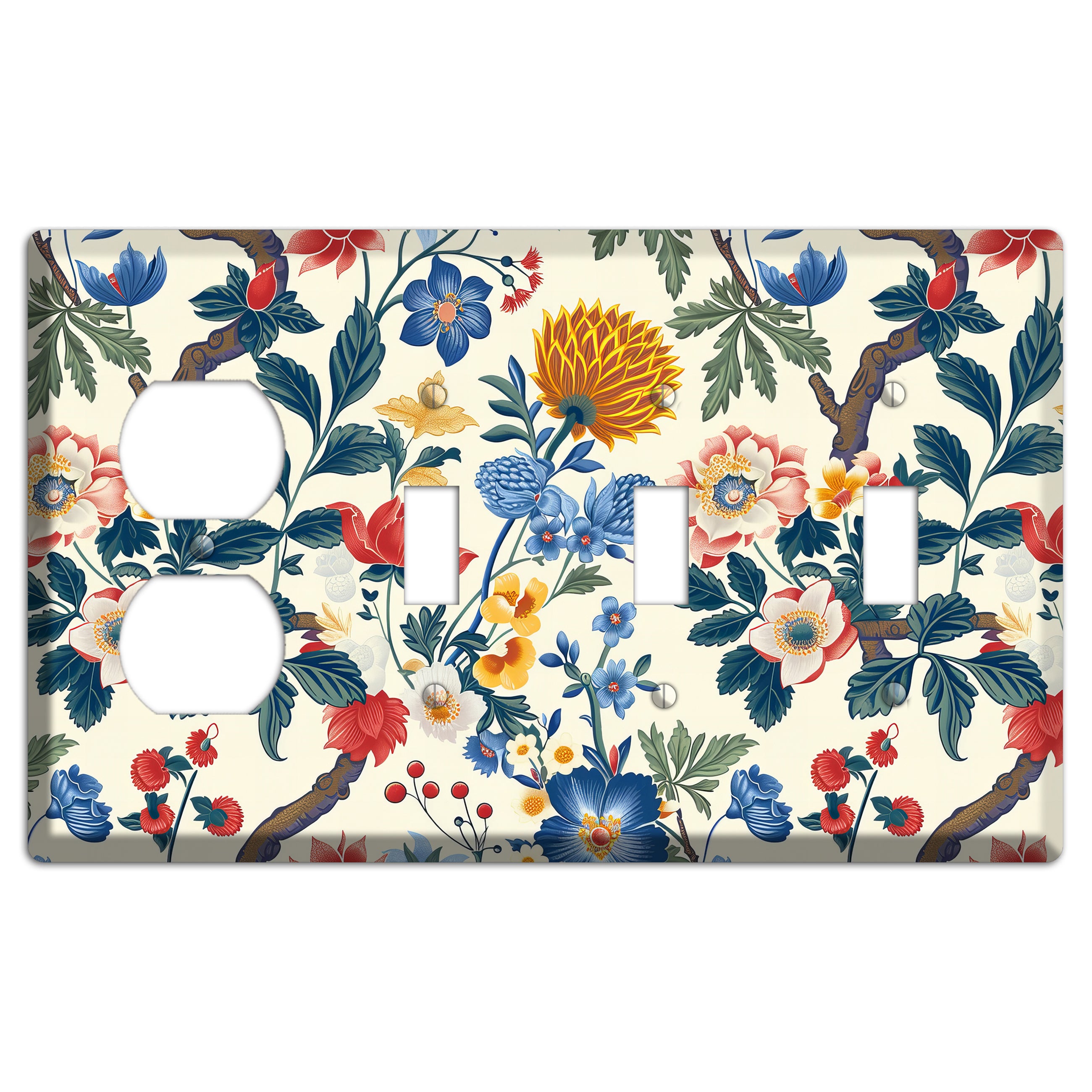 Cottage Garden Reverie Duplex / 3 Toggle Wallplate