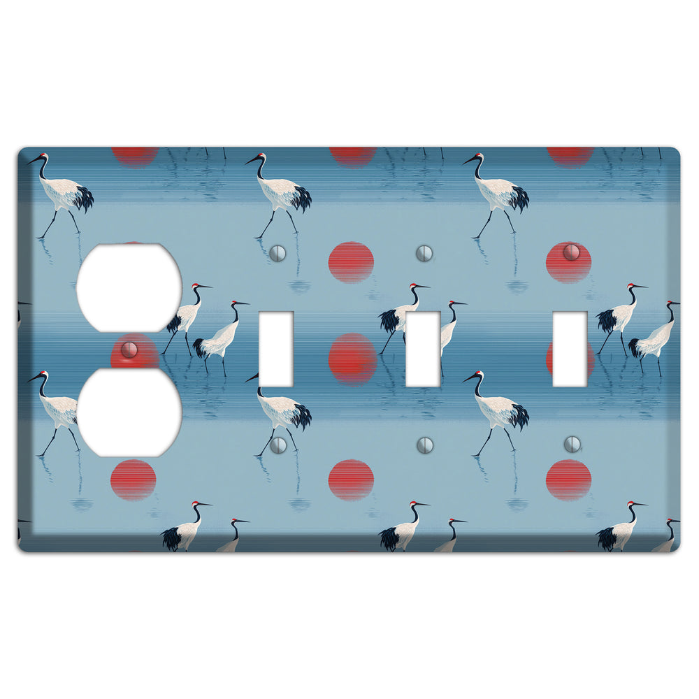 Scarlet Sun Shallows Duplex / 3 Toggle Wallplate