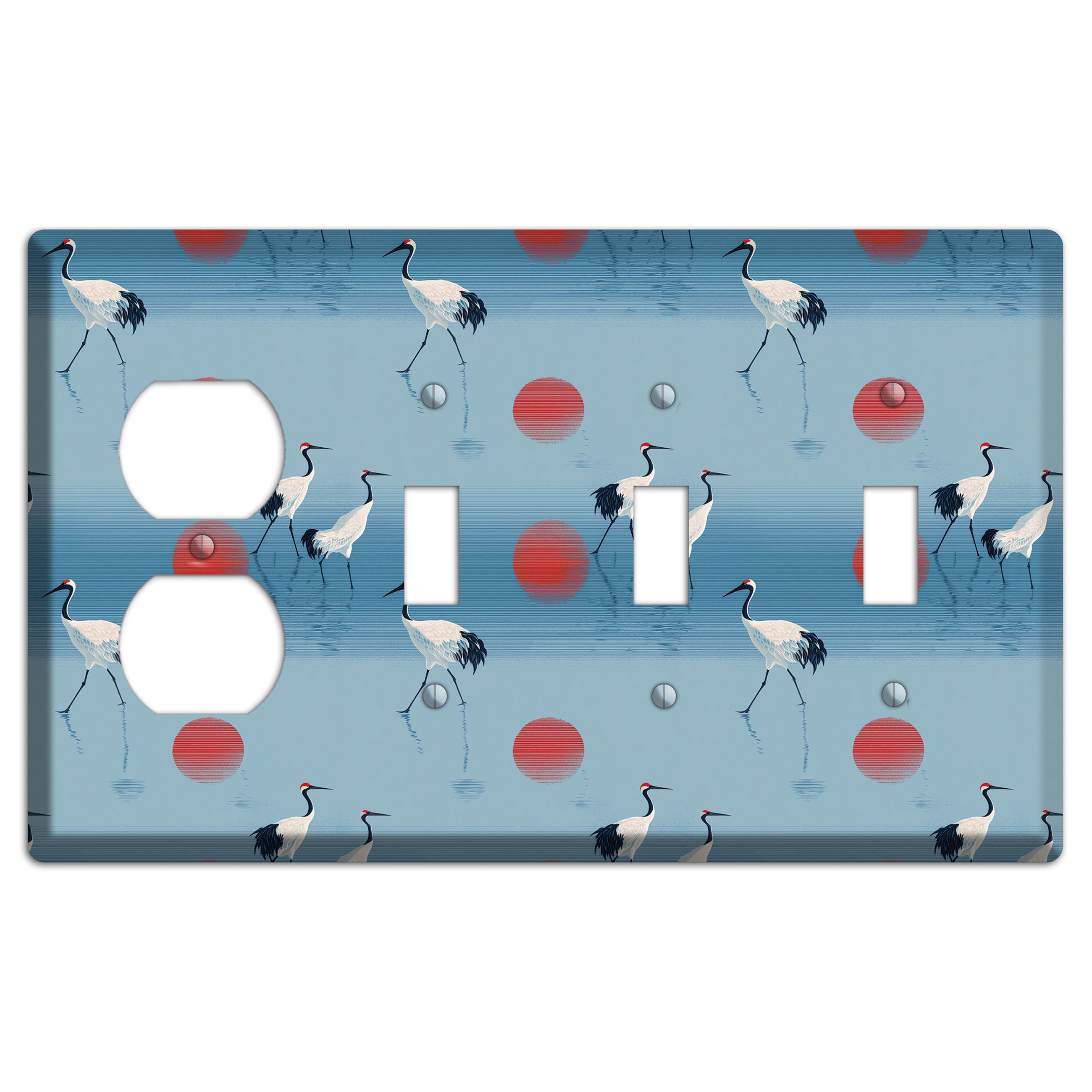 Scarlet Sun Shallows Duplex / 3 Toggle Wallplate