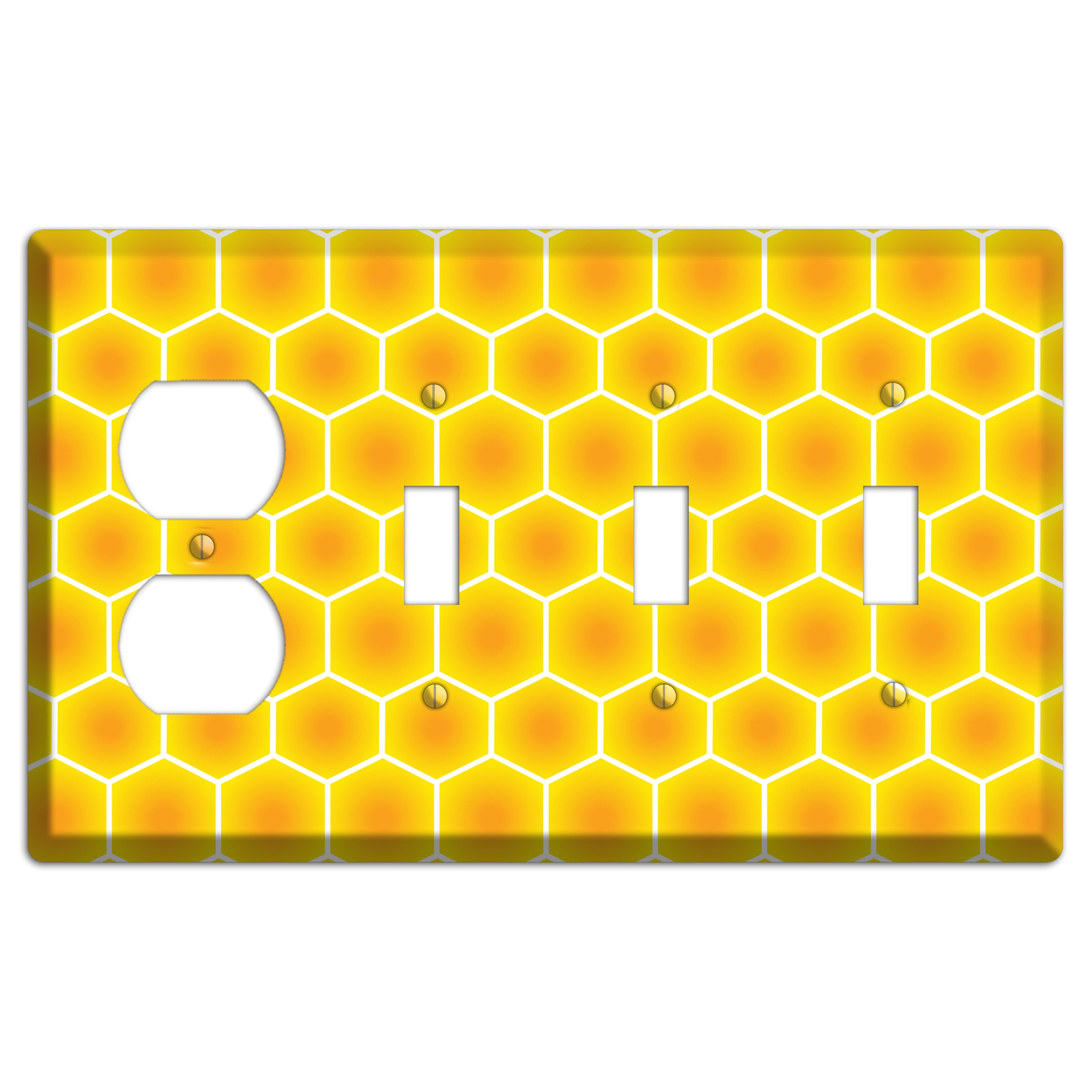 Liquid Gold Grid Duplex / 3 Toggle Wallplate