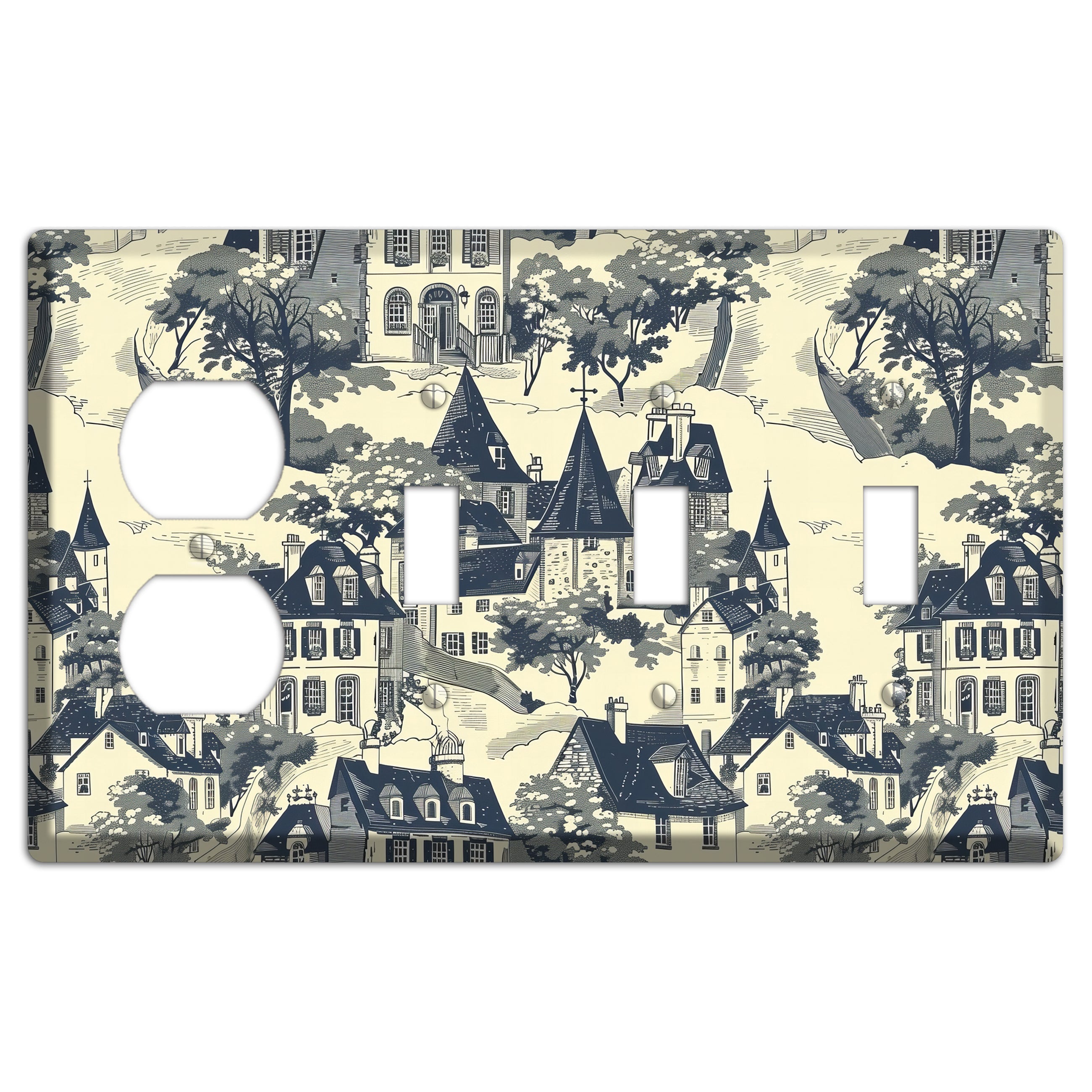 Village on the Hill Duplex / 3 Toggle Wallplate