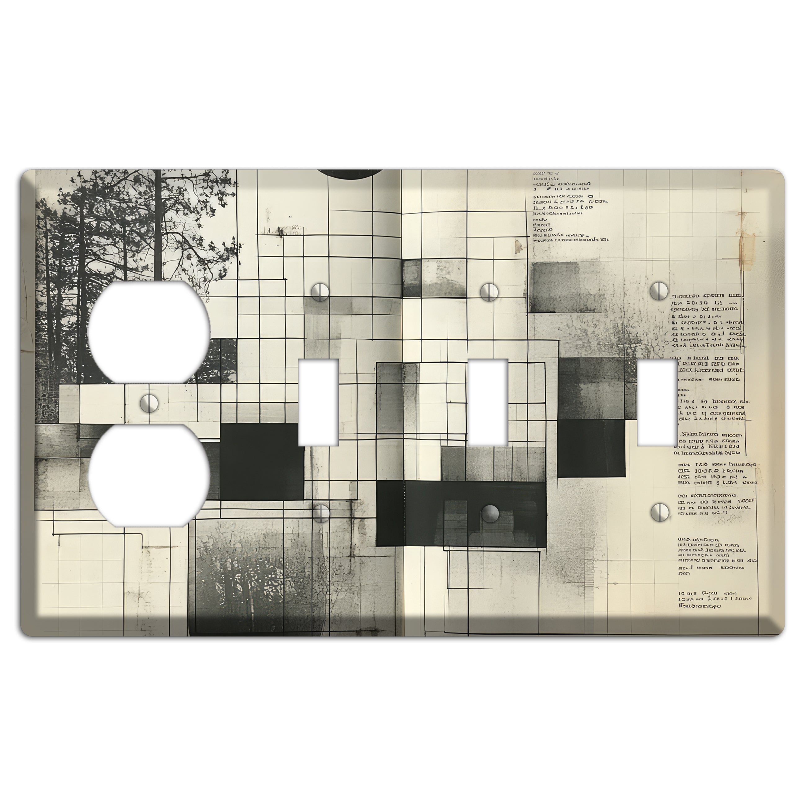 Cartographer's Dream Duplex / 3 Toggle Wallplate