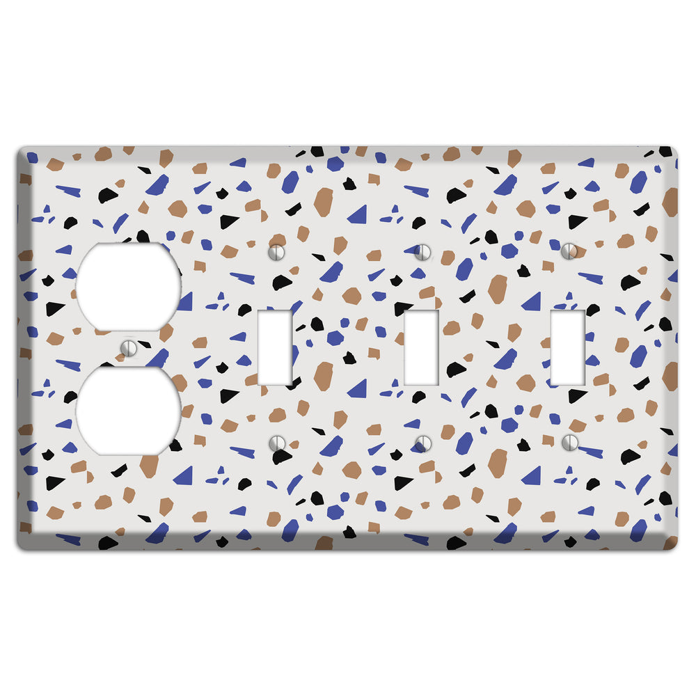 Retro Pop Terrazzo Duplex / 3 Toggle Wallplate