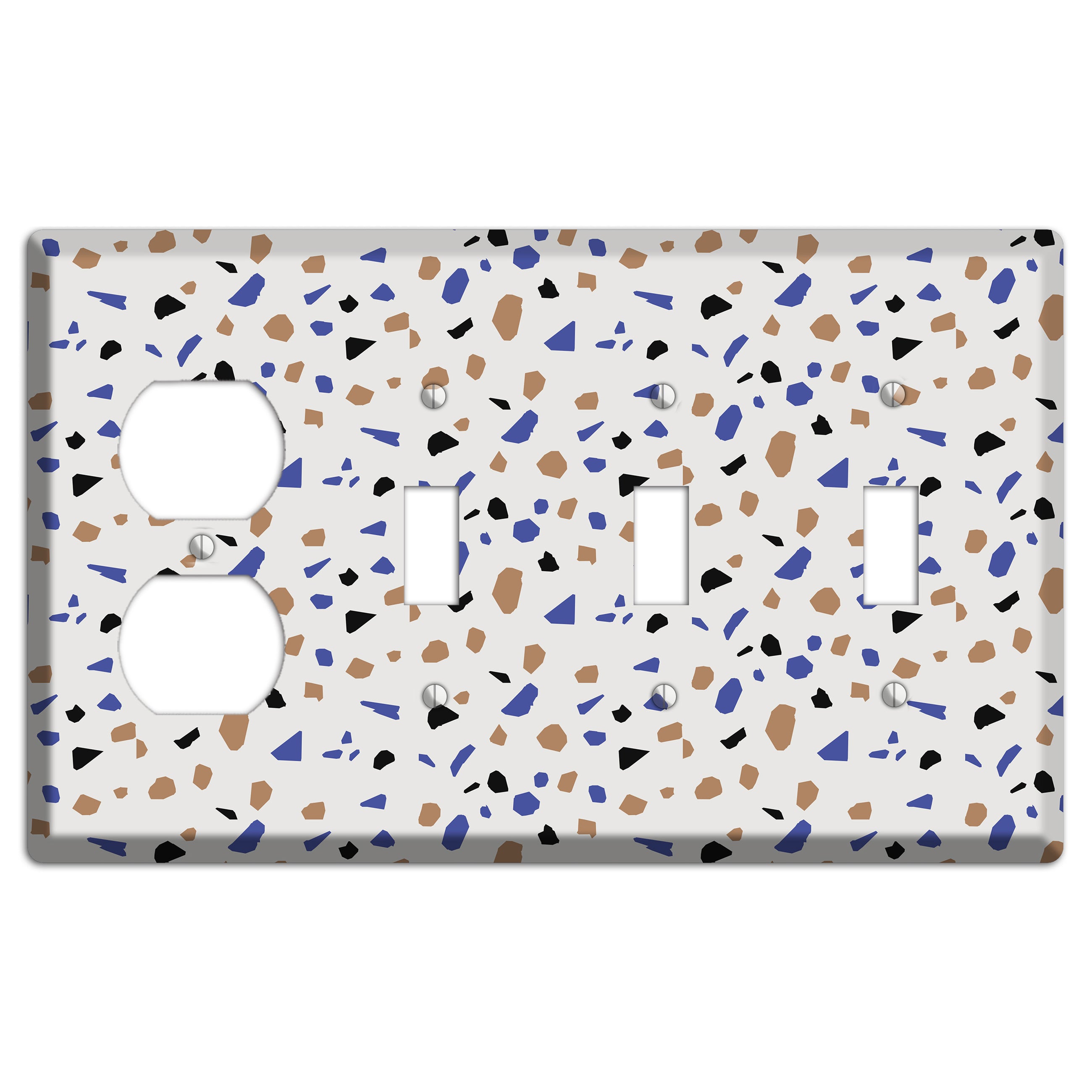 Retro Pop Terrazzo Duplex / 3 Toggle Wallplate