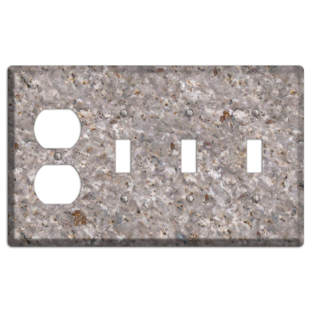 Kashmir White Granite Duplex / 3 Toggle Wallplate