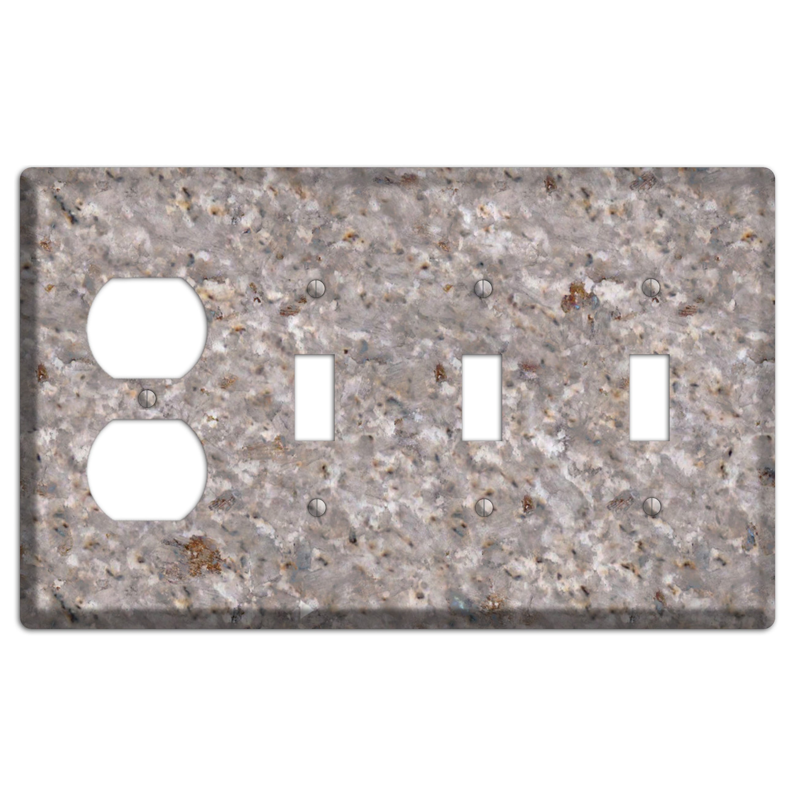 Kashmir White Granite Duplex / 3 Toggle Wallplate