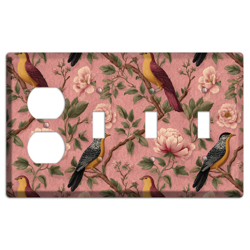 Peony & Perch Duplex / 3 Toggle Wallplate