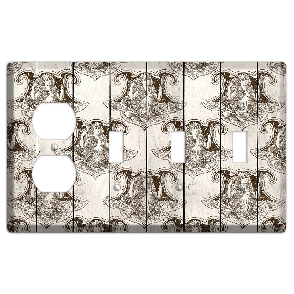Mermaid‚Äôs Crest Duplex / 3 Toggle Wallplate
