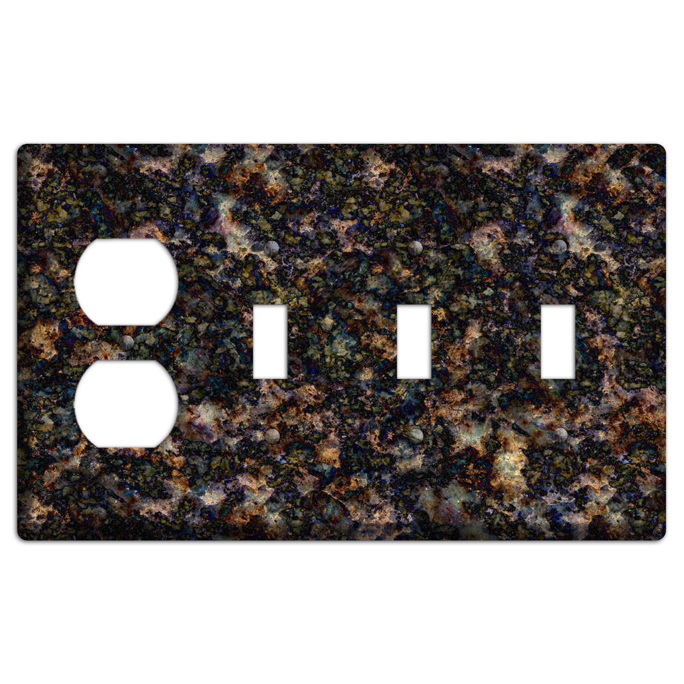 Volga Blue Granite Duplex / 3 Toggle Wallplate