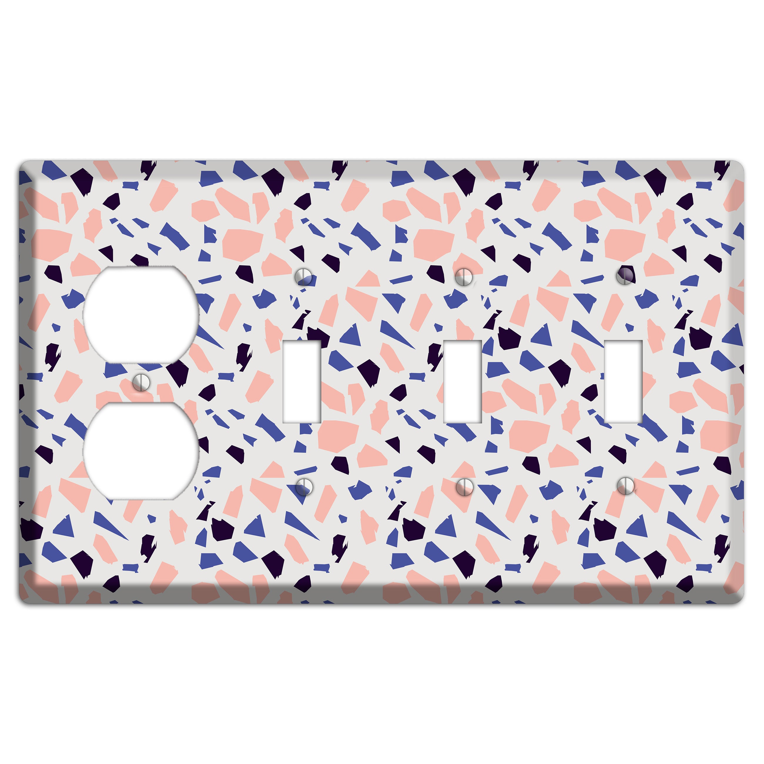 Coral Indigo Burst Duplex / 3 Toggle Wallplate