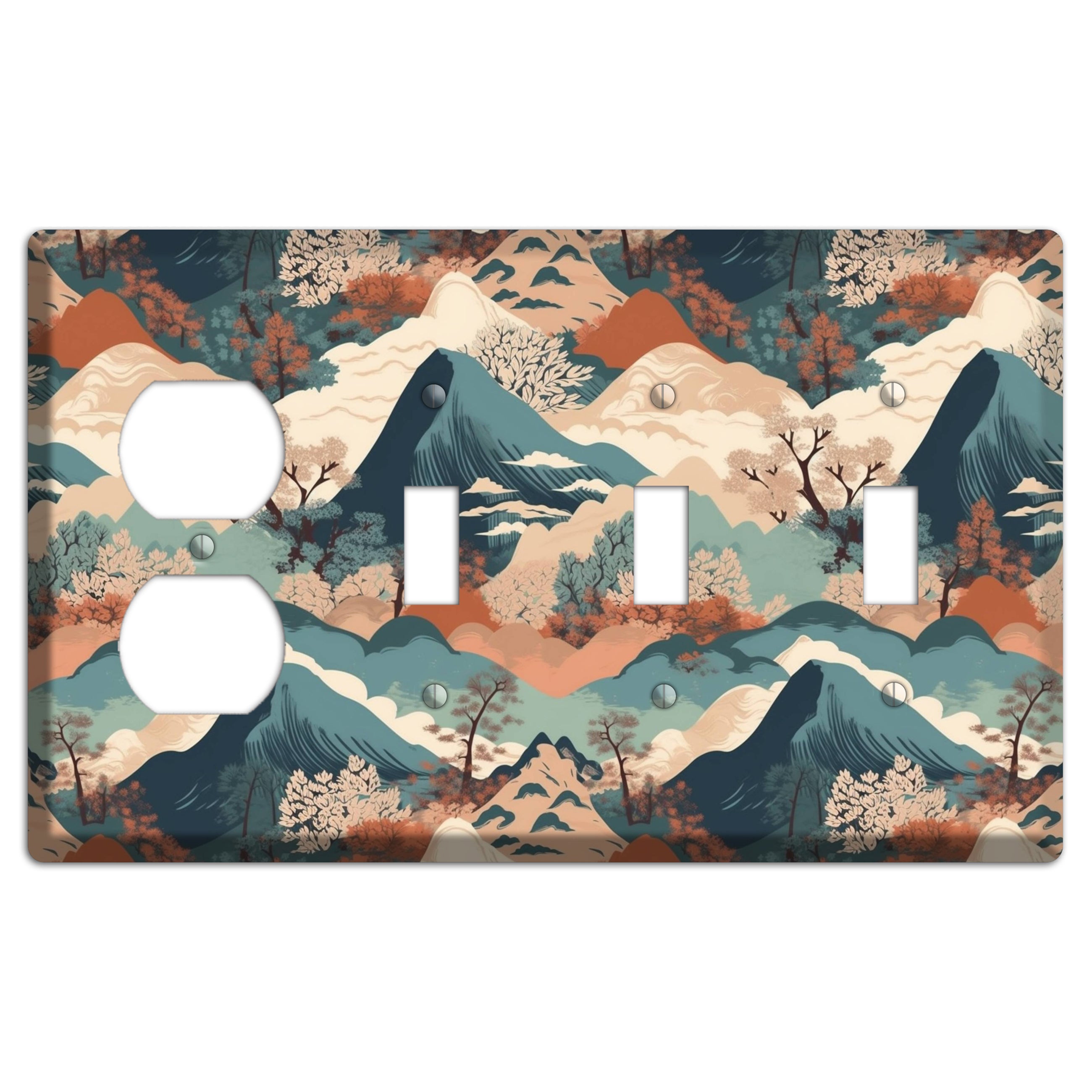 Mountain Reverie Duplex / 3 Toggle Wallplate