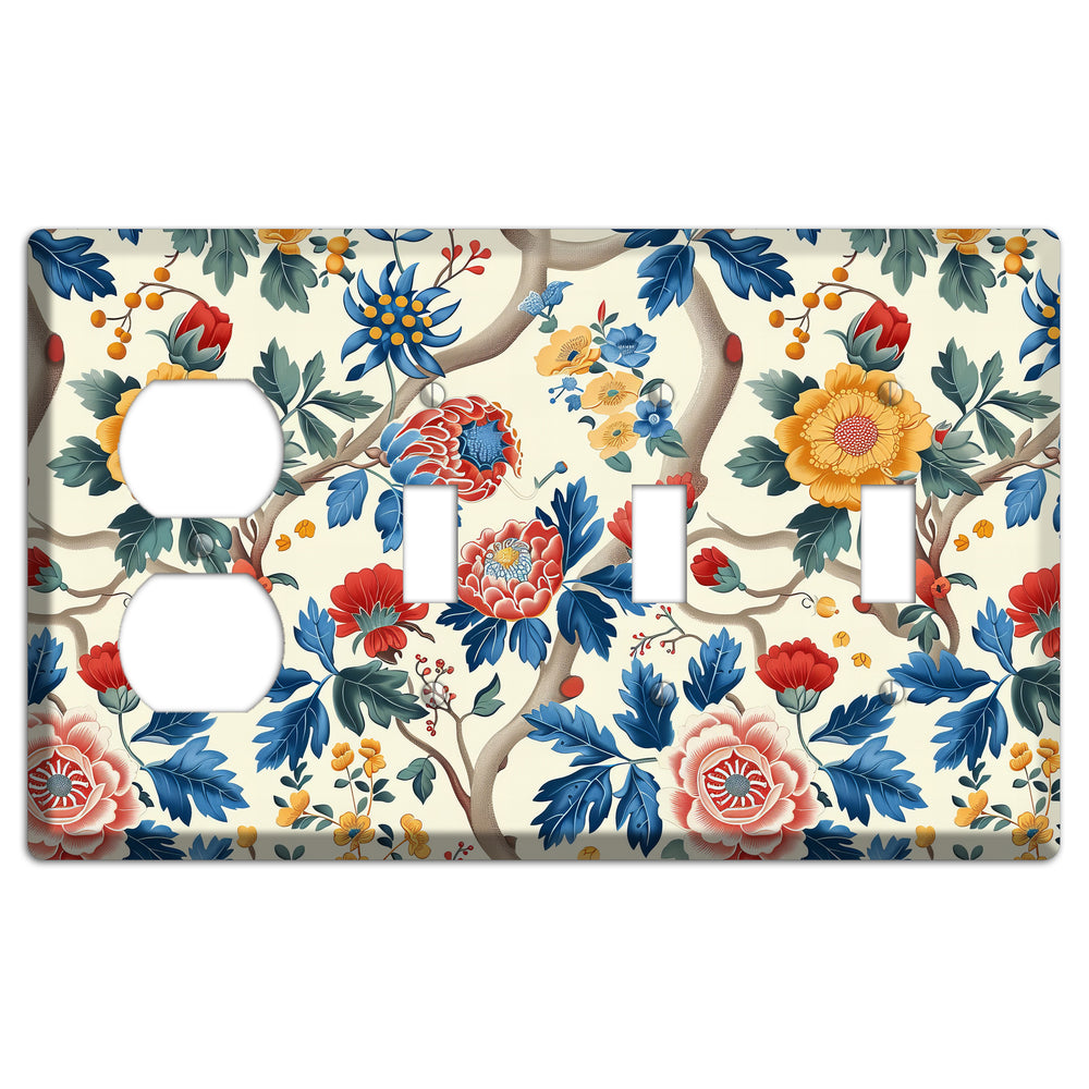 Tangled Bower Fête Duplex / 3 Toggle Wallplate