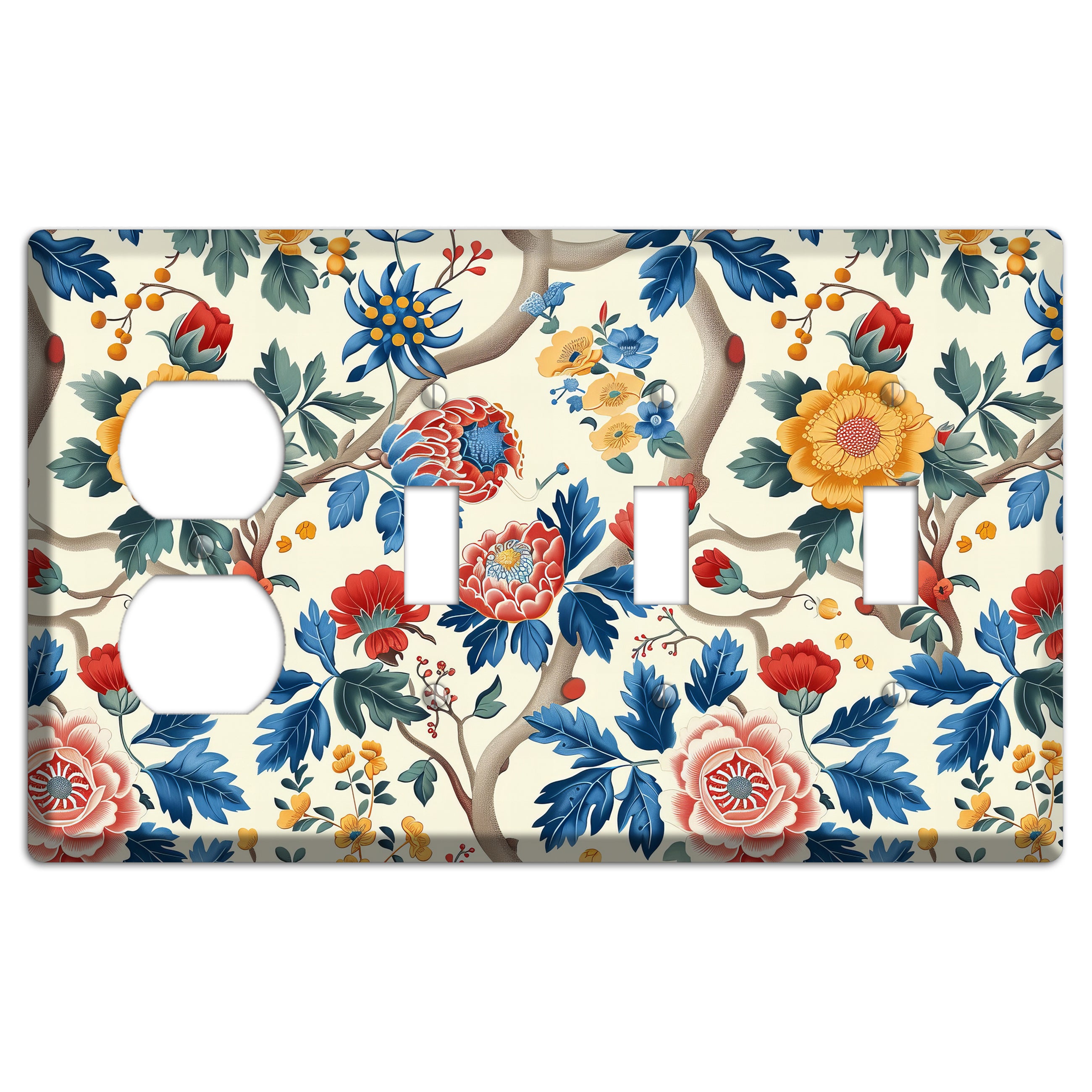 Tangled Bower Fête Duplex / 3 Toggle Wallplate