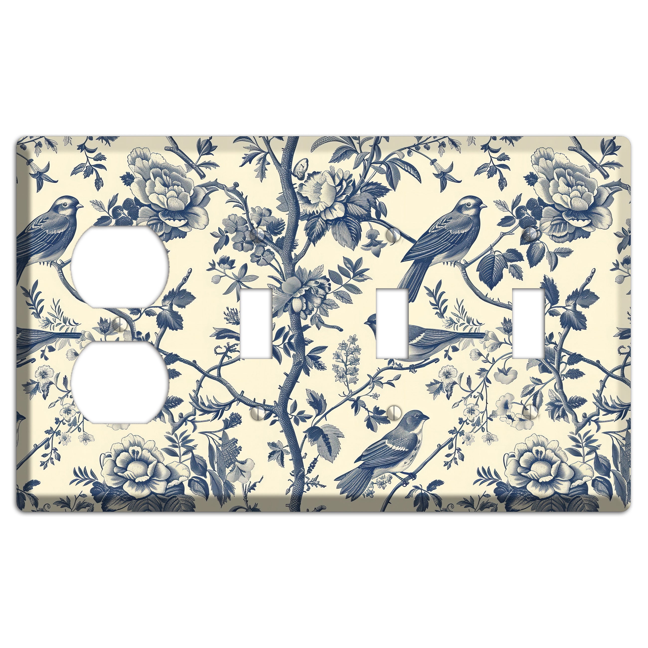 Garden Reverie Duplex / 3 Toggle Wallplate