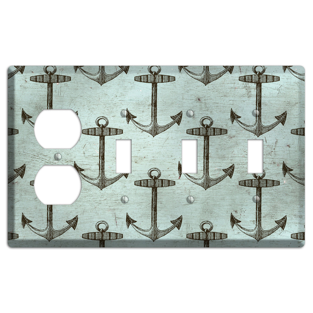 Anchored in Time Duplex / 3 Toggle Wallplate