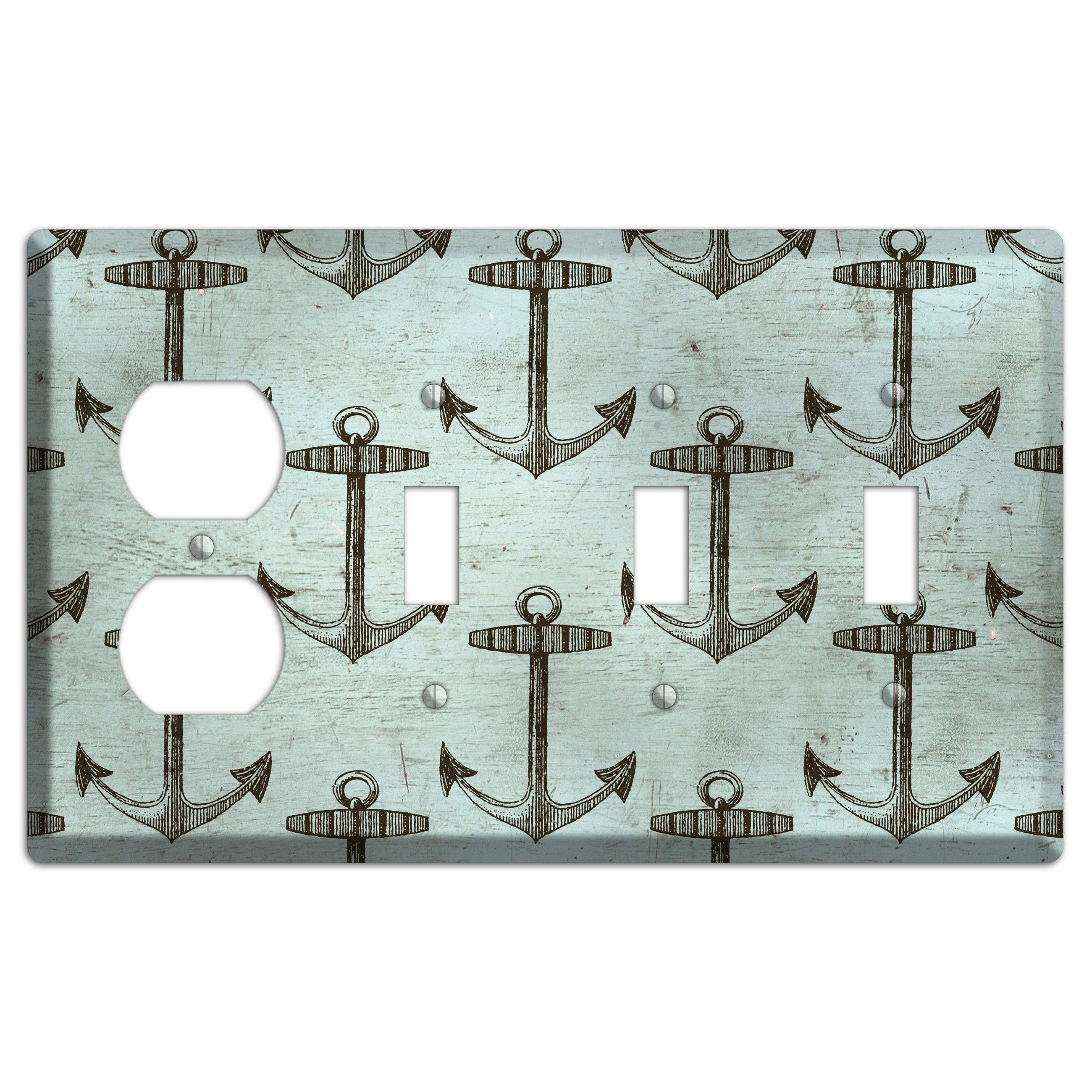 Anchored in Time Duplex / 3 Toggle Wallplate