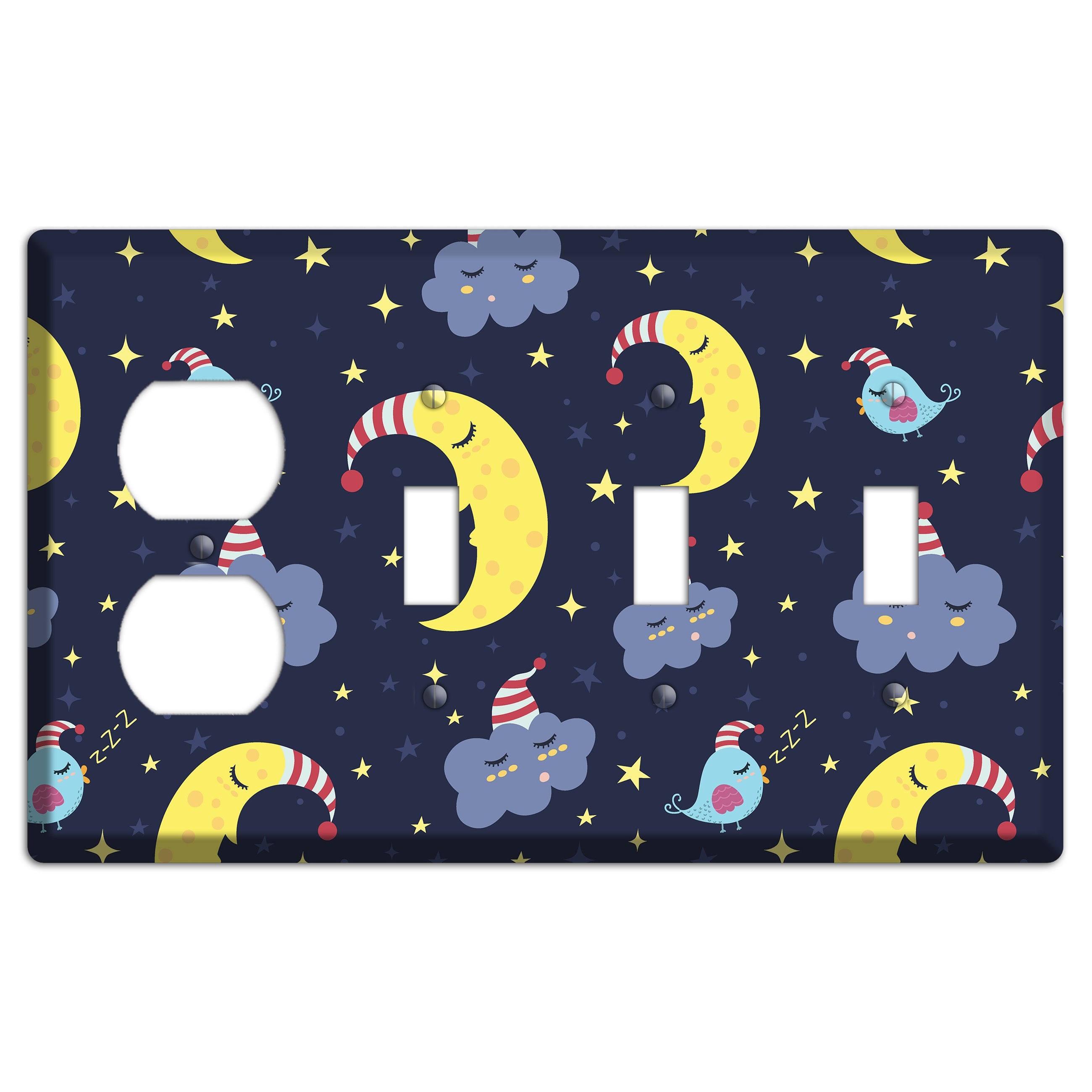 Sleepy Skies Duplex / 3 Toggle Wallplate