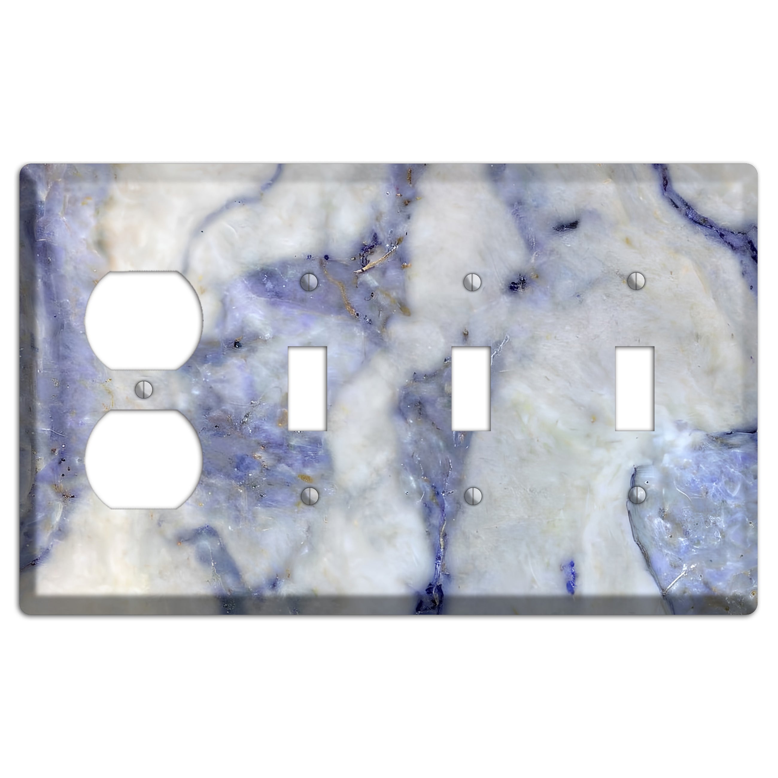 Spindle Marble Duplex / 3 Toggle Wallplate