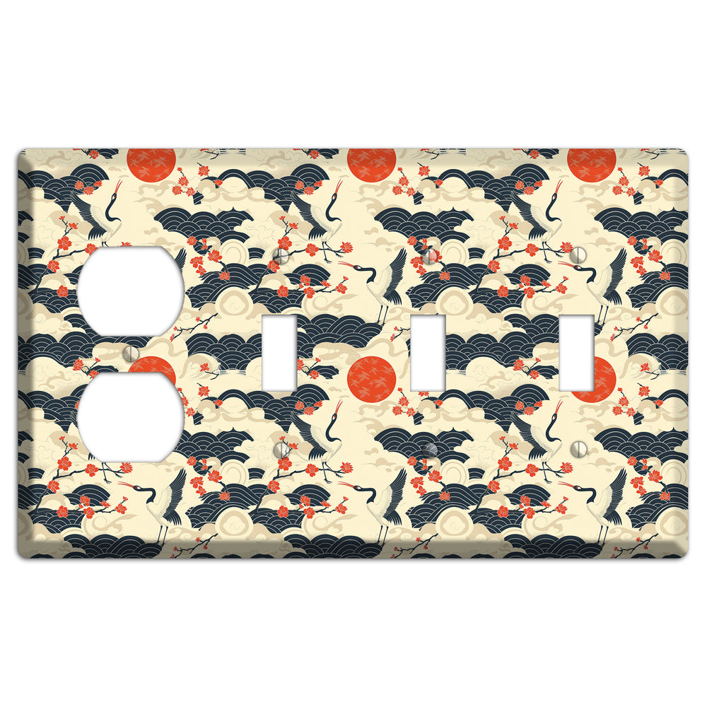 Crimson Sun Ascent Duplex / 3 Toggle Wallplate