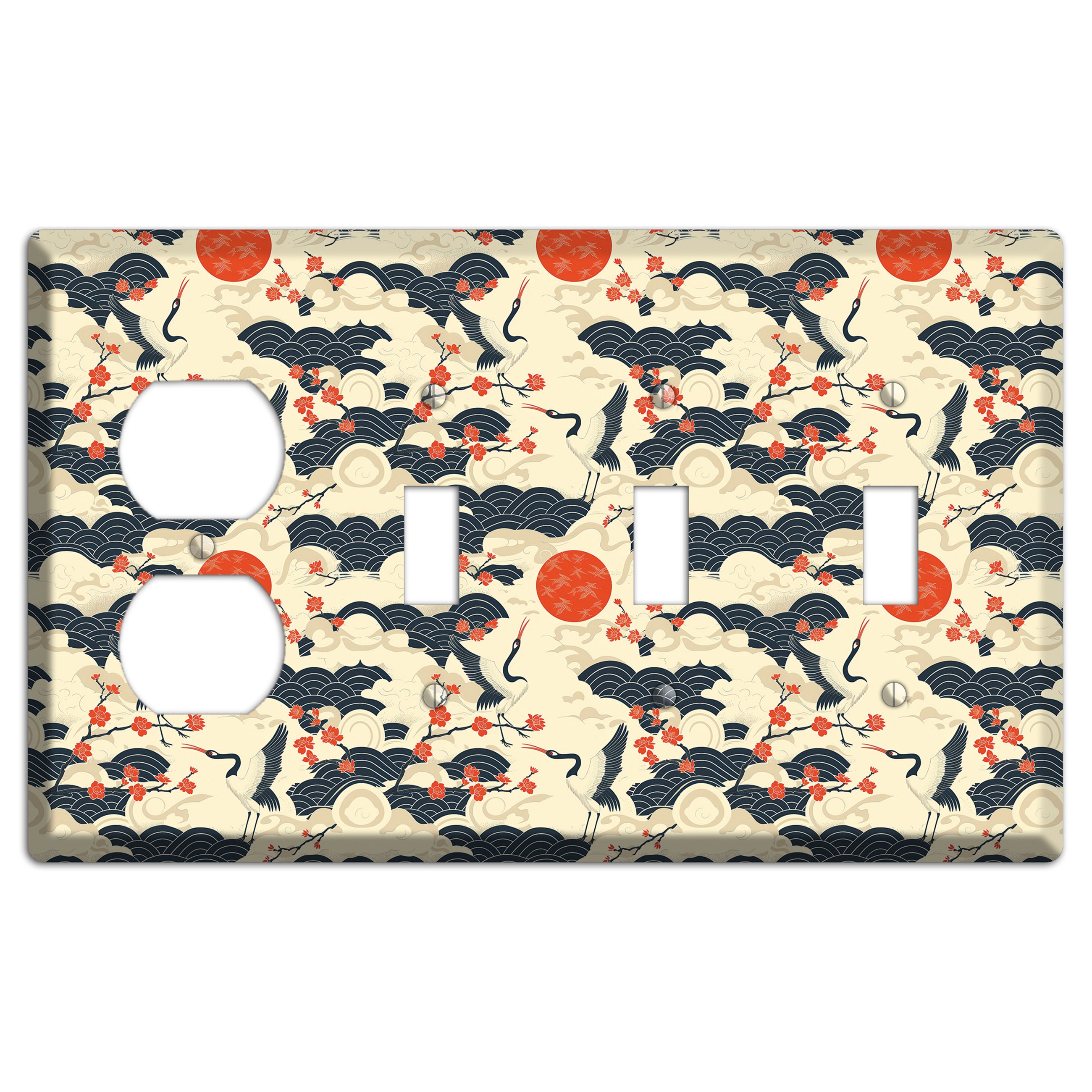 Crimson Sun Ascent Duplex / 3 Toggle Wallplate