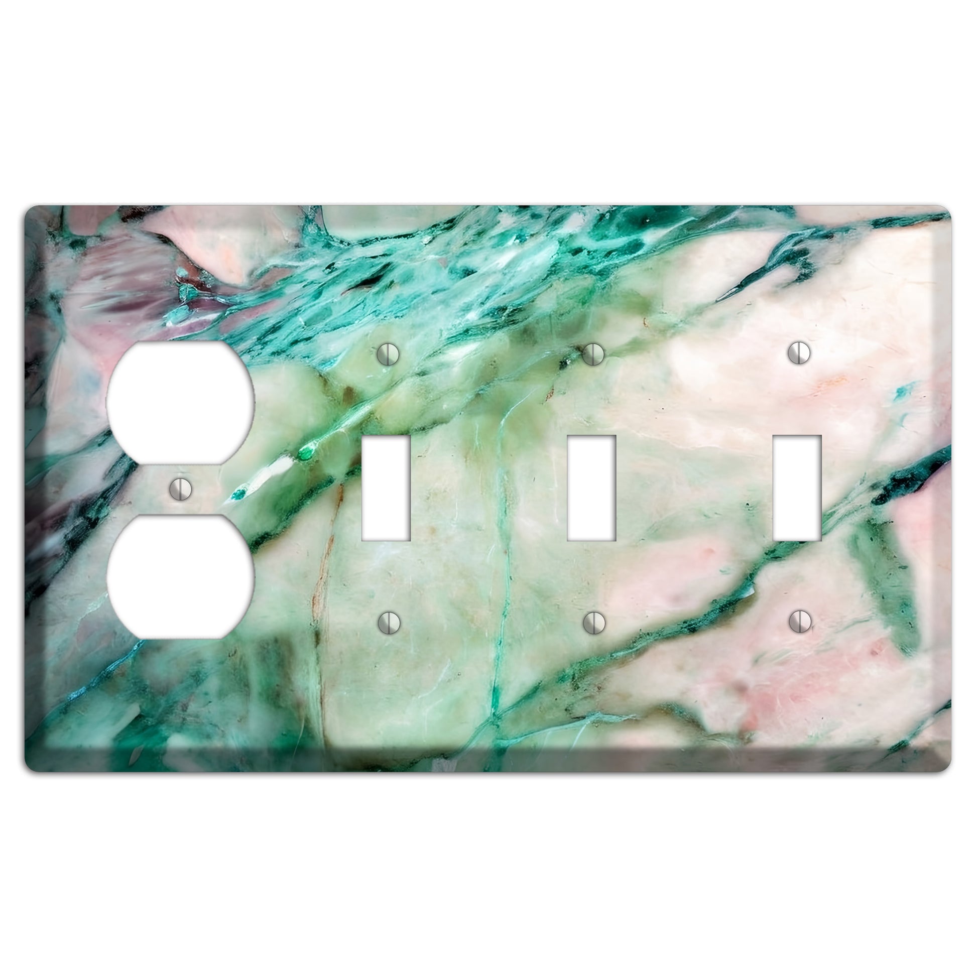 Monte Carlo Marble Duplex / 3 Toggle Wallplate