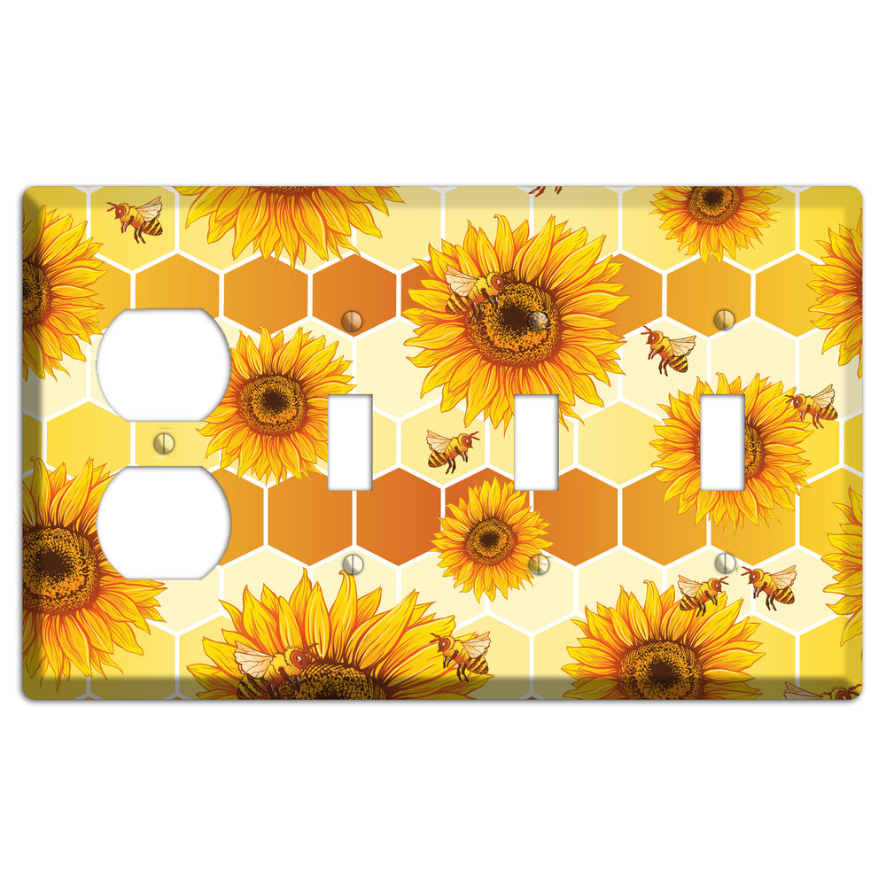Honeycomb Solstice Duplex / 3 Toggle Wallplate