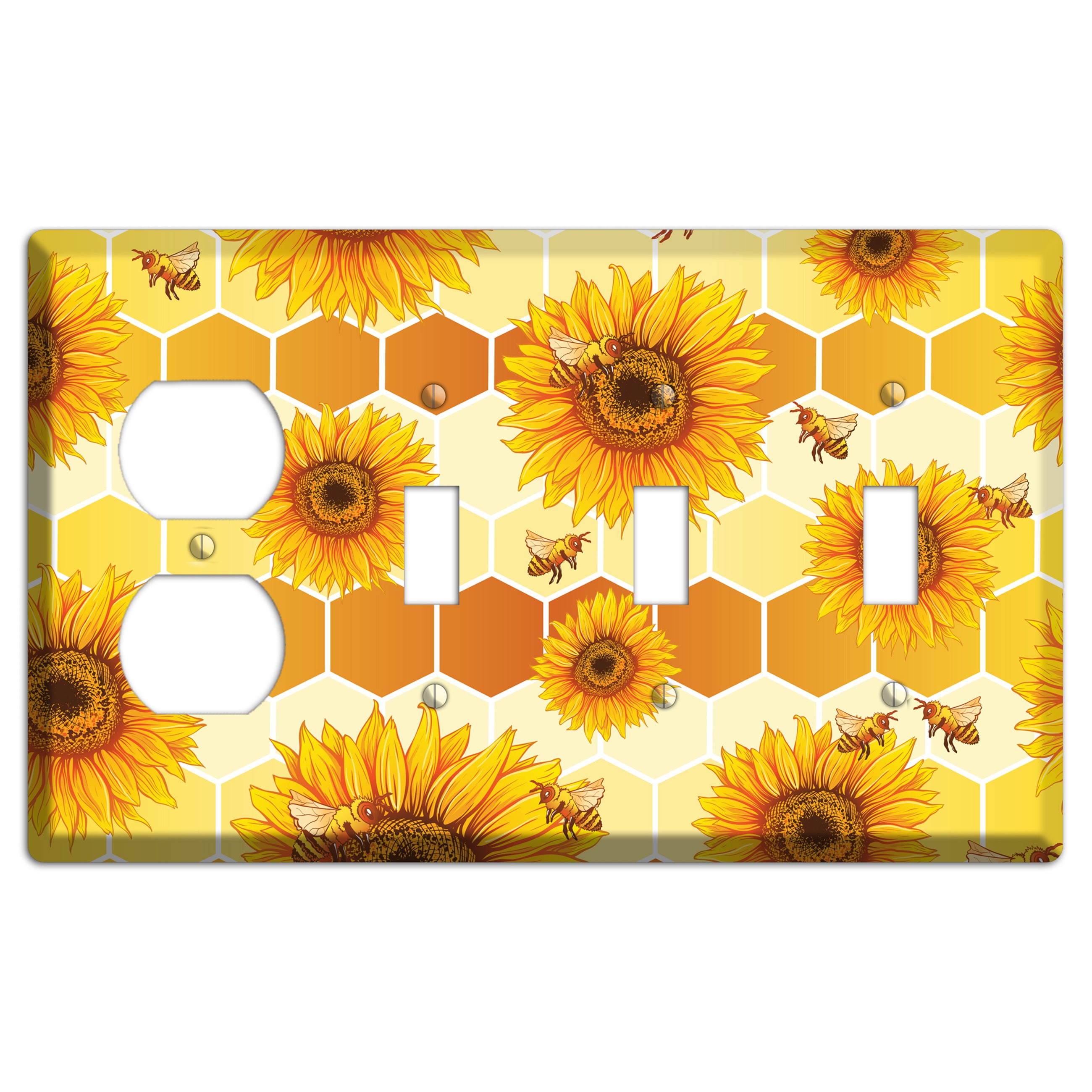 Honeycomb Solstice Duplex / 3 Toggle Wallplate