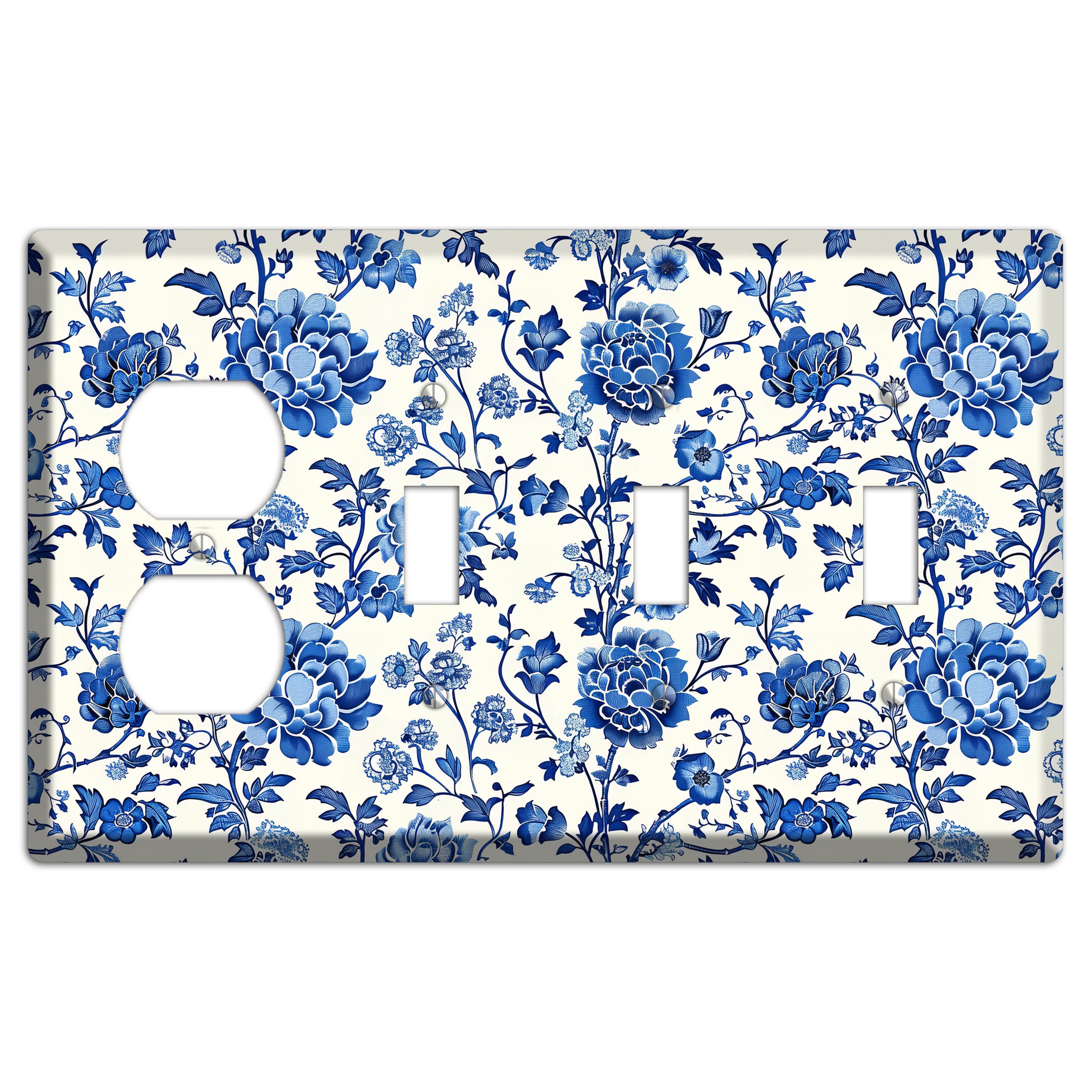 Porcelain Garden Reverie Duplex / 3 Toggle Wallplate