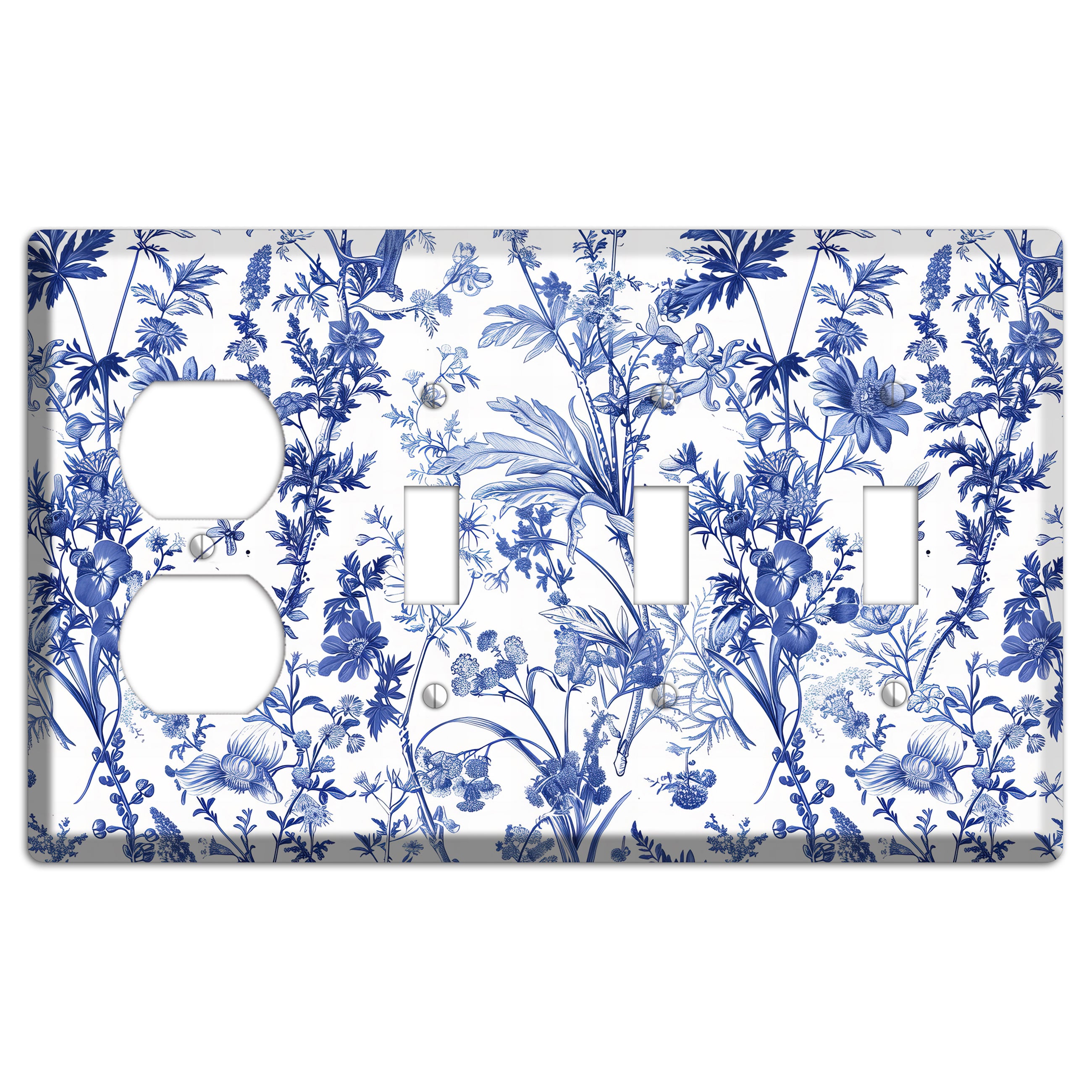 Wildflower Ink Study Duplex / 3 Toggle Wallplate