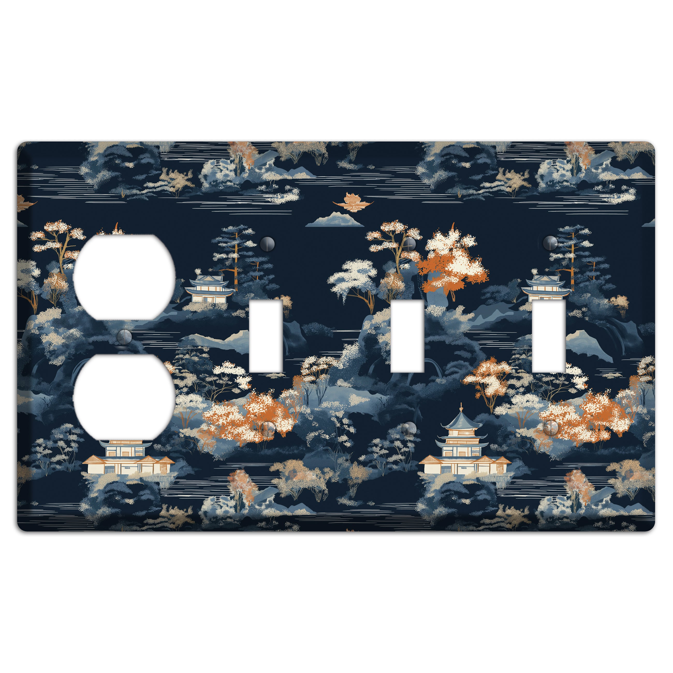 Jade Lantern Dusk Duplex / 3 Toggle Wallplate