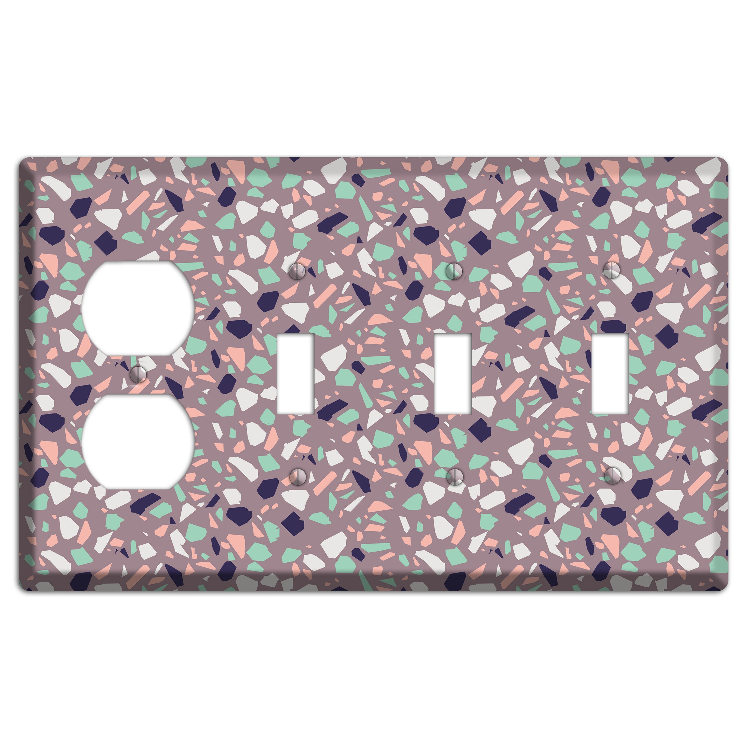 Lavender Shard Duplex / 3 Toggle Wallplate