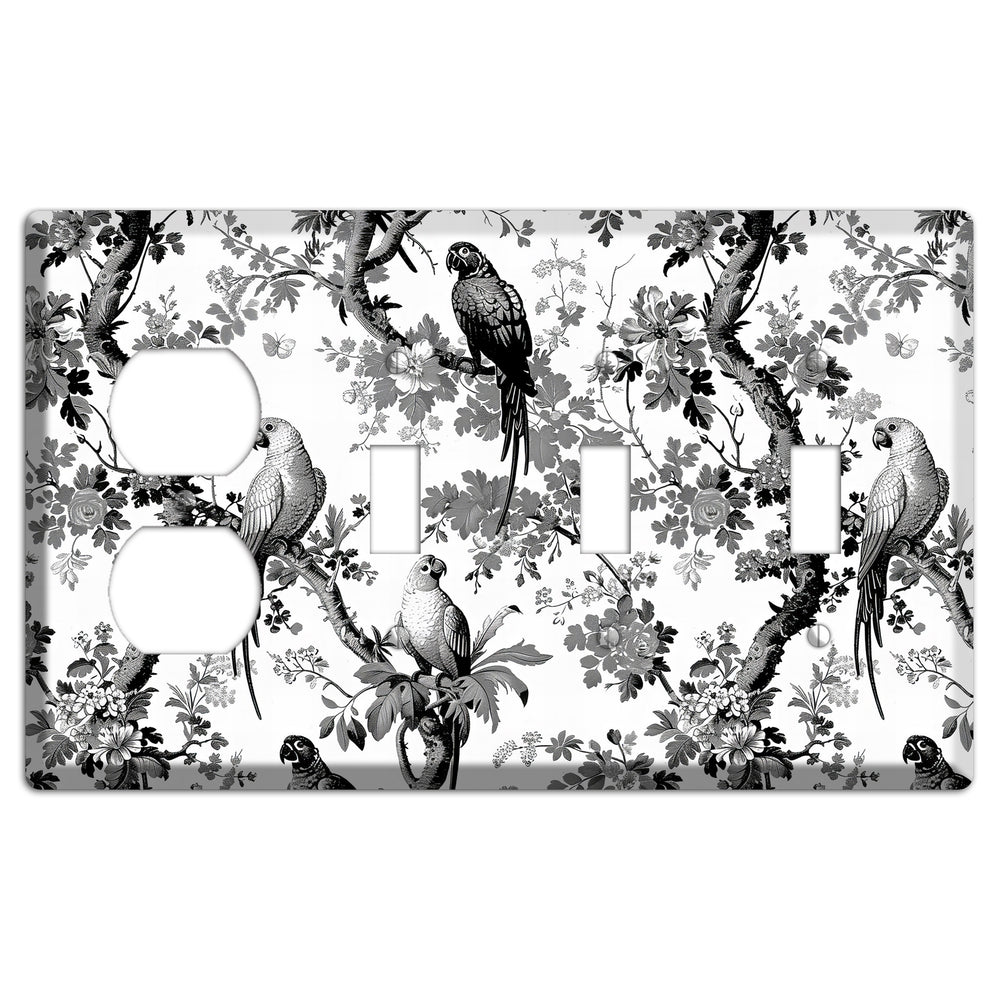 Parlor of Parrots Duplex / 3 Toggle Wallplate