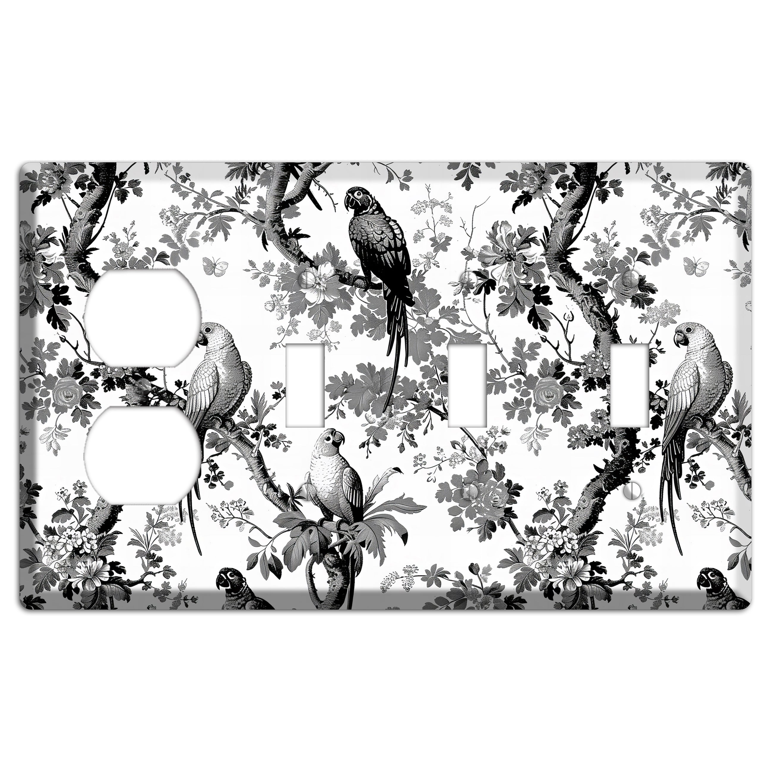 Parlor of Parrots Duplex / 3 Toggle Wallplate