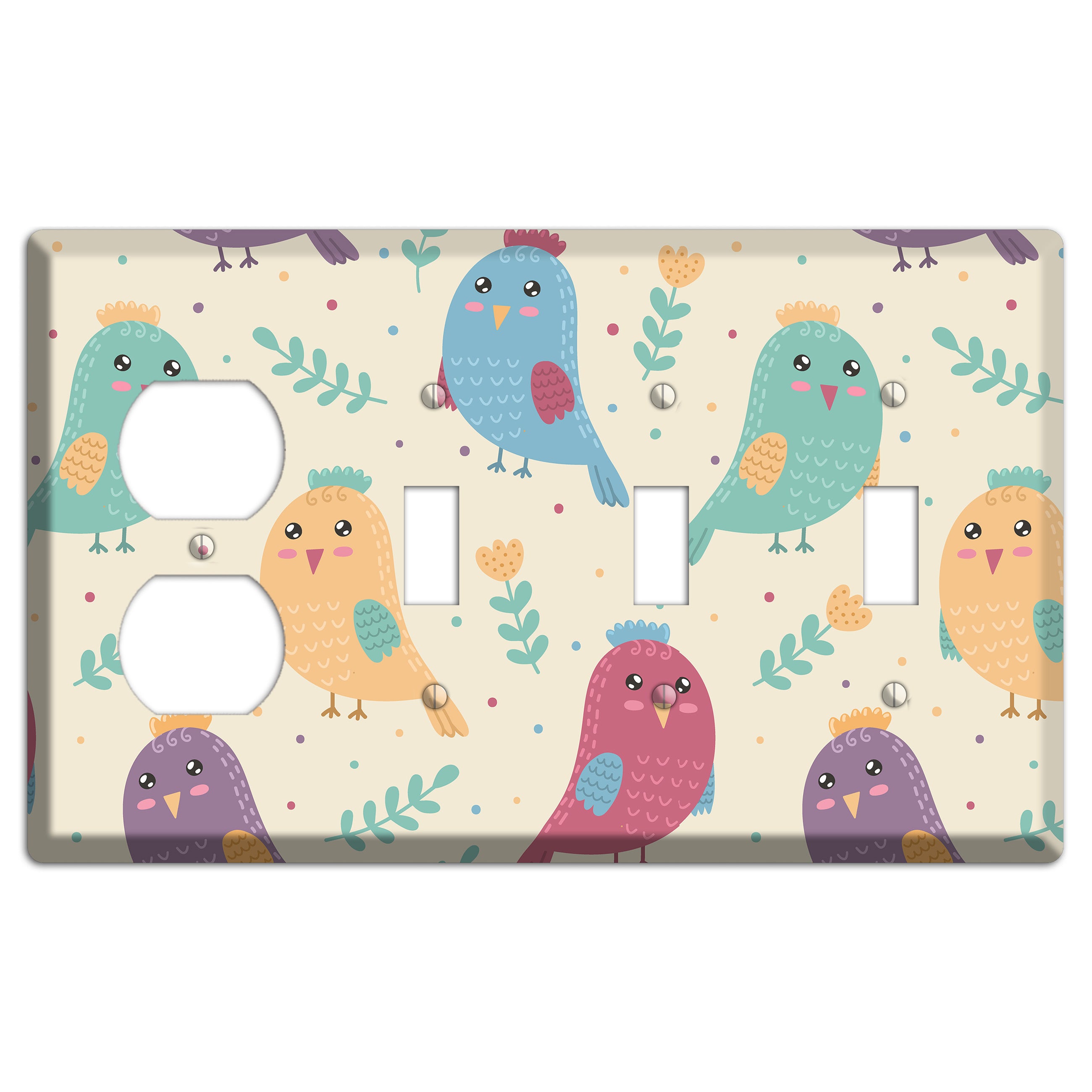 Jungle Giggles (Light) Duplex / 3 Toggle Wallplate