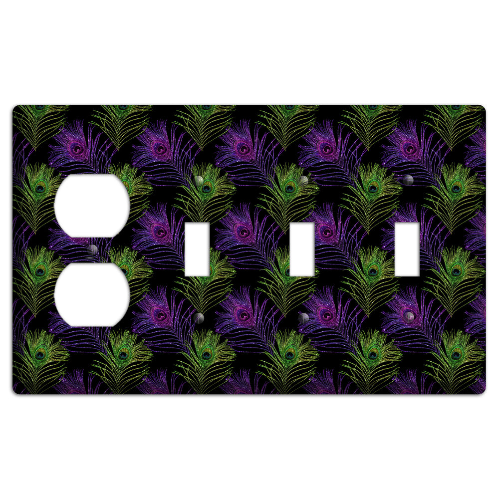 Feathers of the F√™te Duplex / 3 Toggle Wallplate