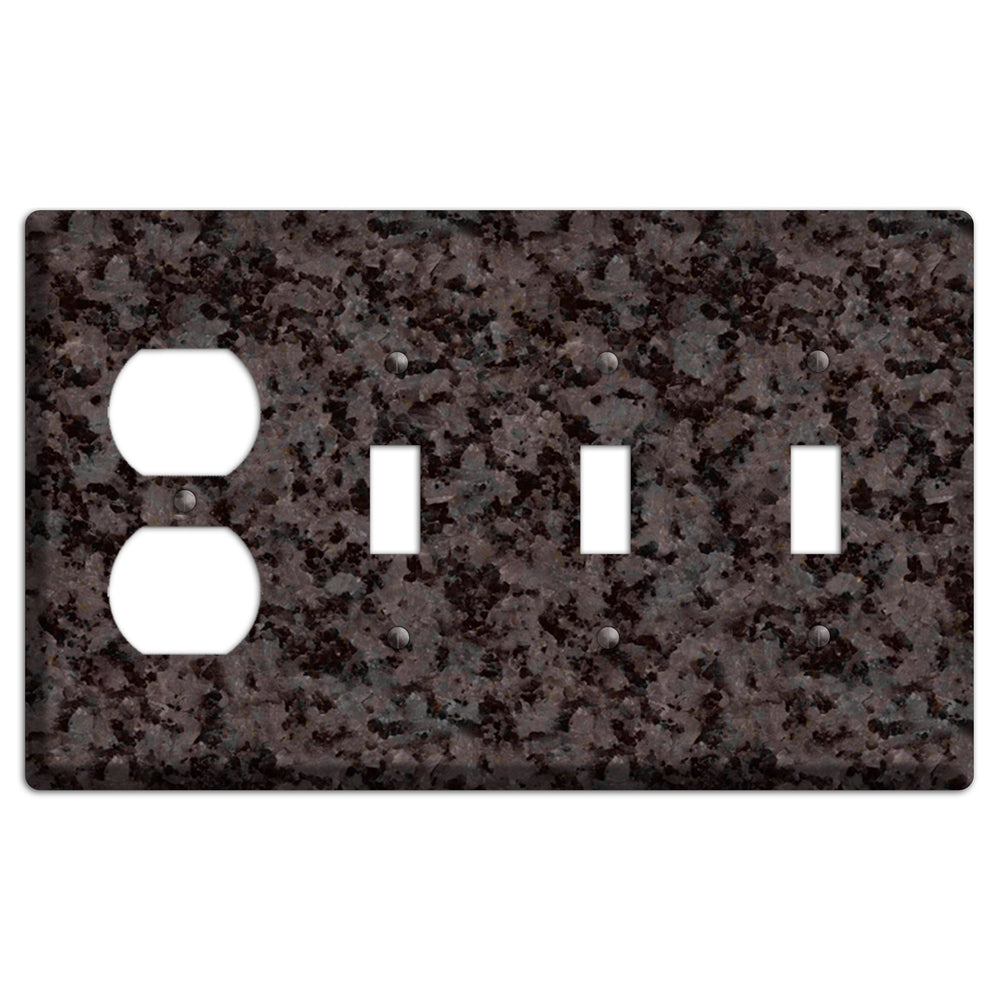 Coffee Brown Granite Duplex / 3 Toggle Wallplate