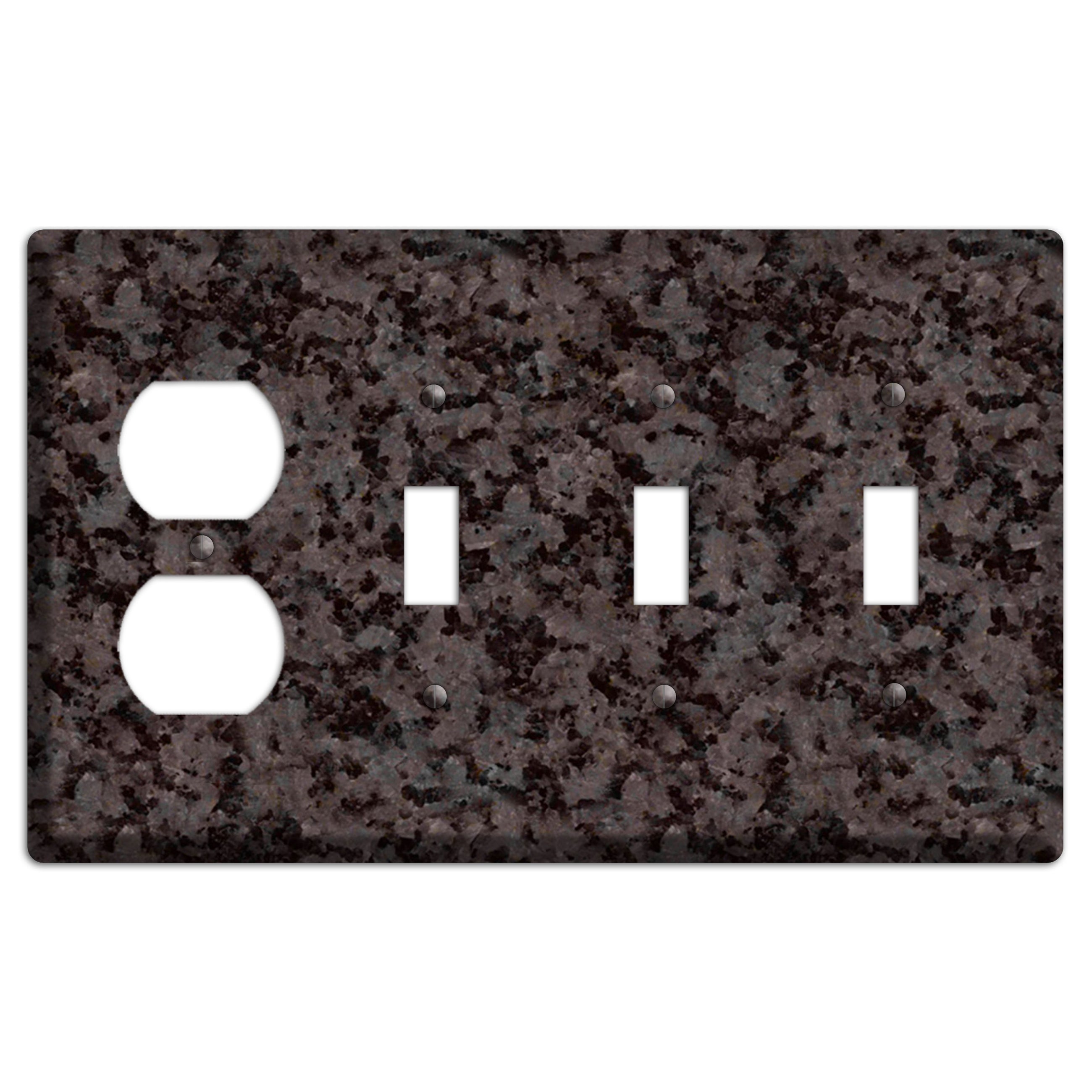 Coffee Brown Granite Duplex / 3 Toggle Wallplate