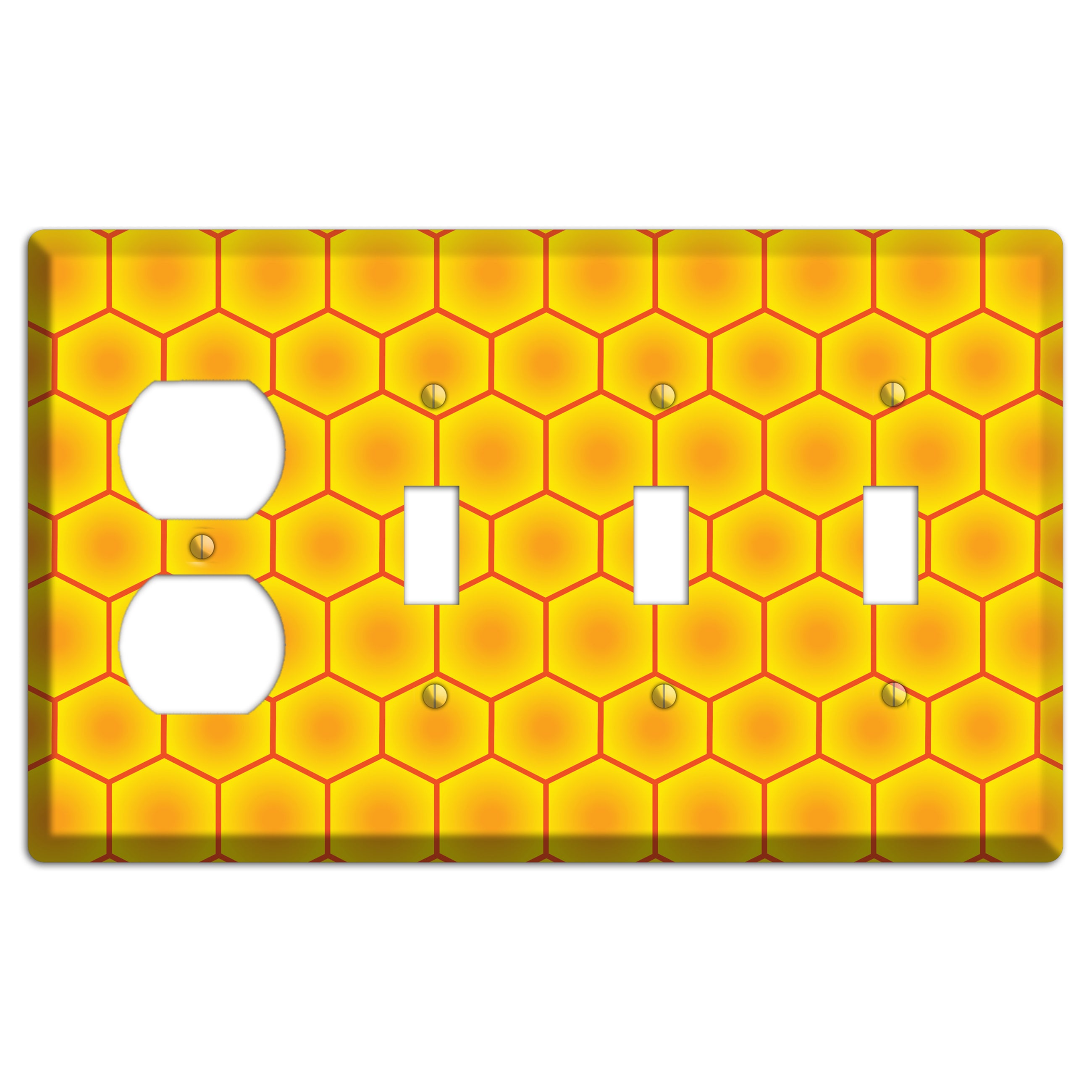 Golden Vault Cells Duplex / 3 Toggle Wallplate